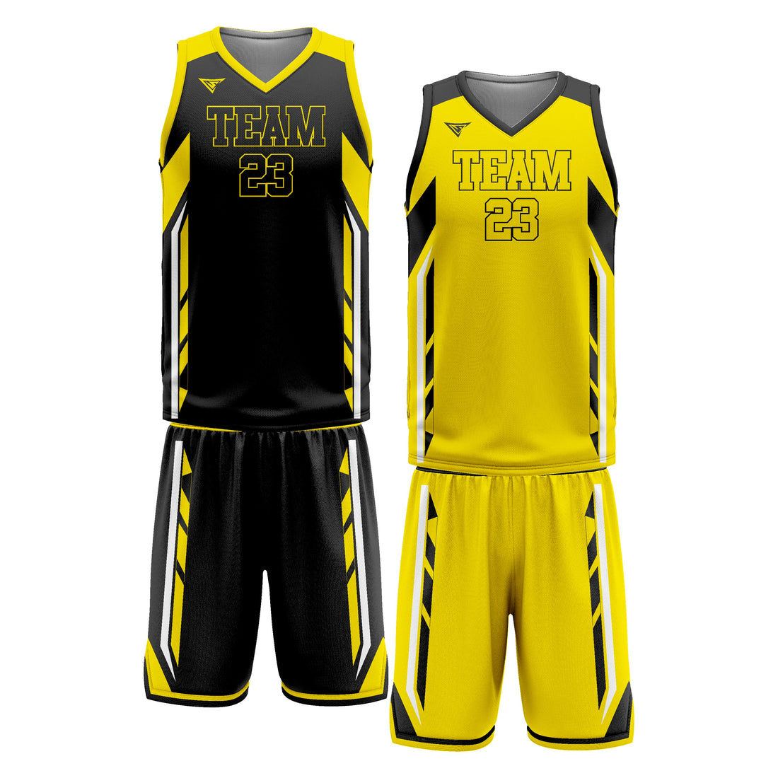 Custom Black Yellow Double Side Basketball Uniform Set | Sports Custom Uniform