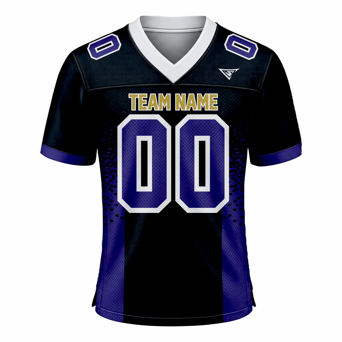 Custom Black & Blue American Football Fan Jersey