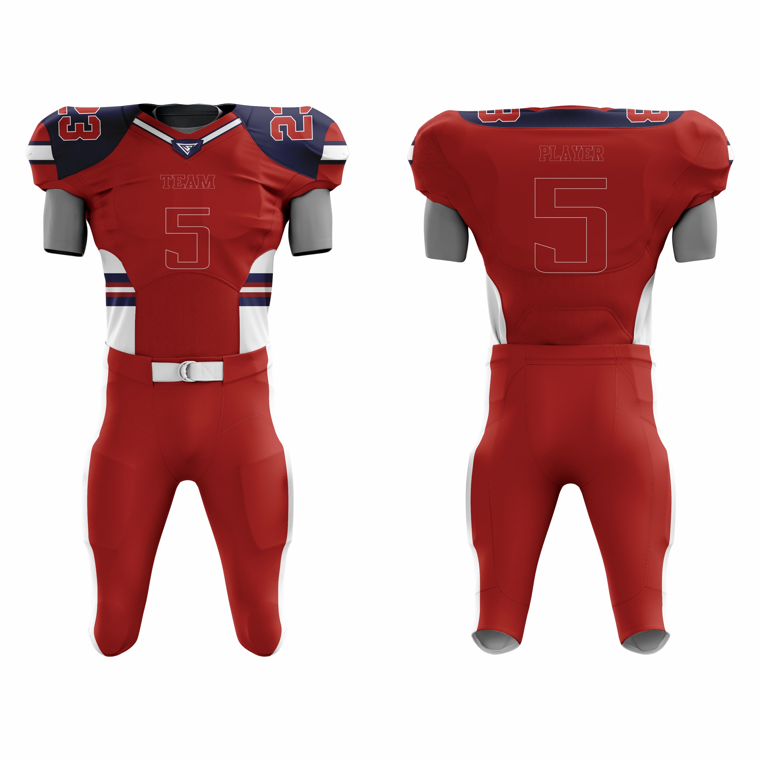CUSTOM RED BLACK AMERICAN FOOTBALL UNIFORM