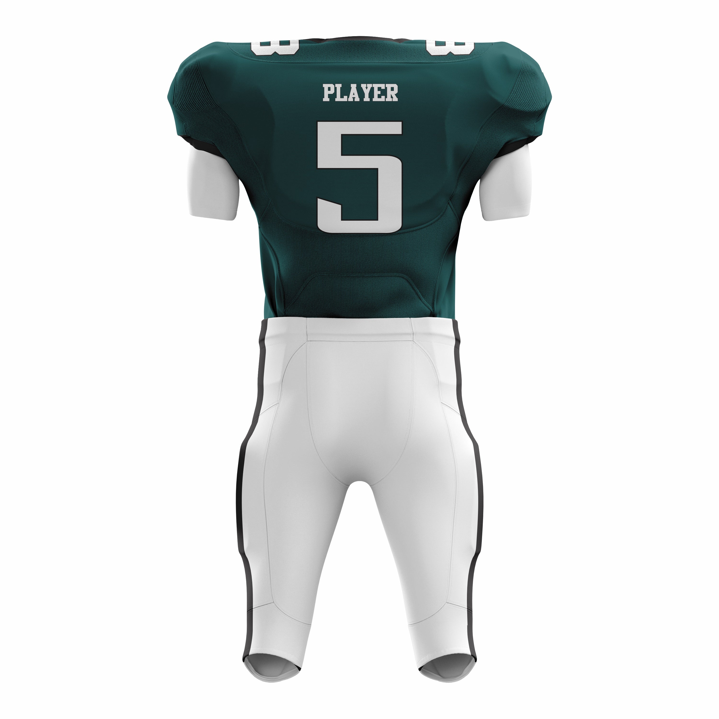 Custom Green White American Football Uniforms with Integrated Pads
