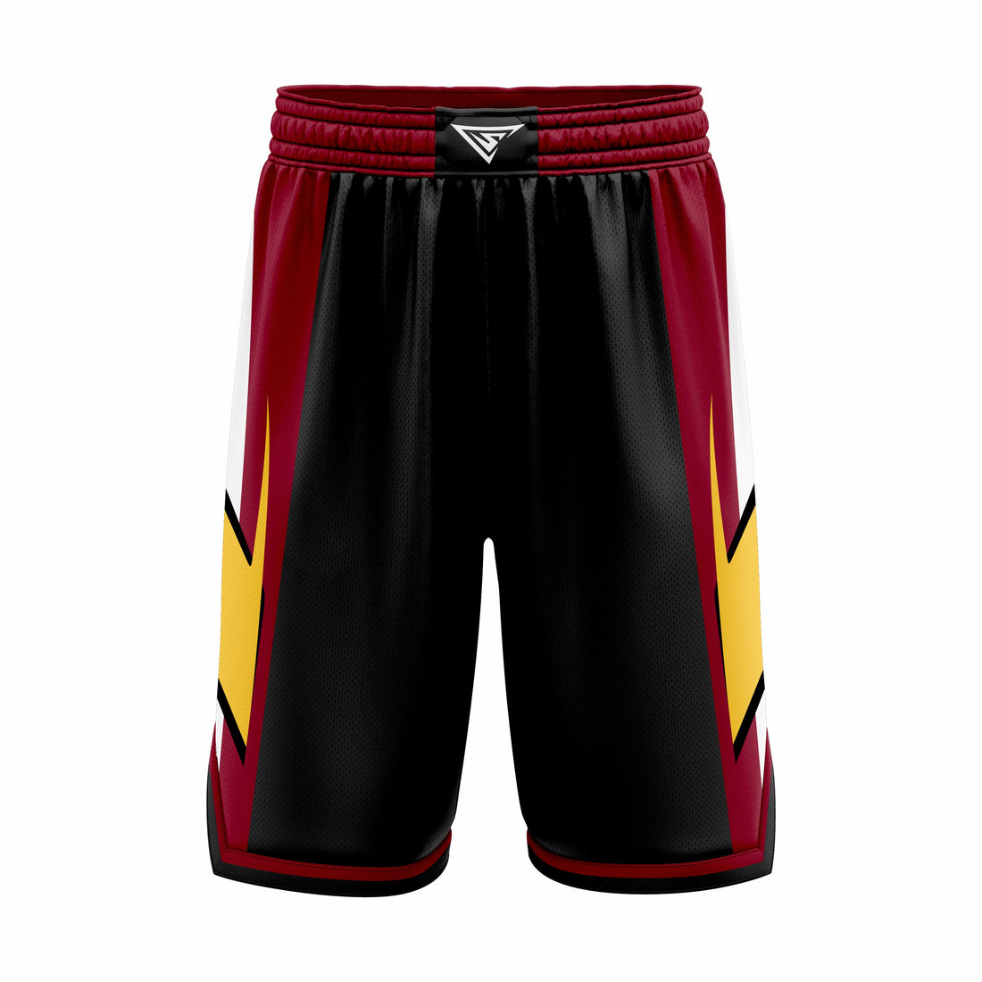 Custom Black, Red & Yellow Authentic Basketball Shorts