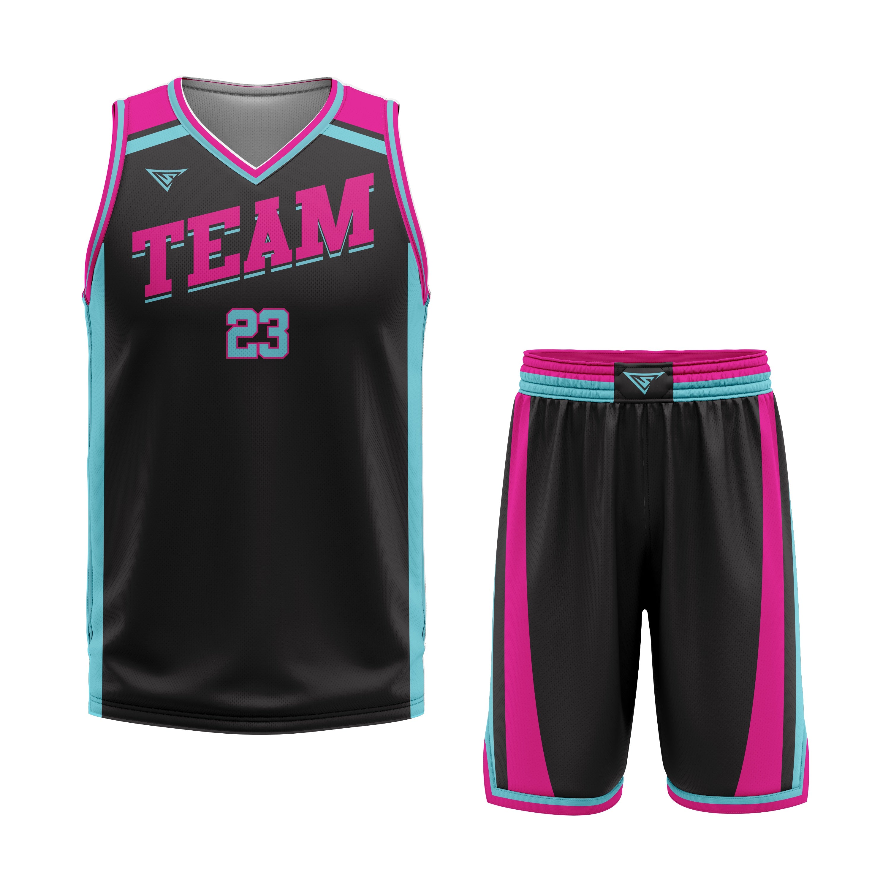 CUSTOM BLACK PURPLE CYAN BASKETBALL UNIFORM