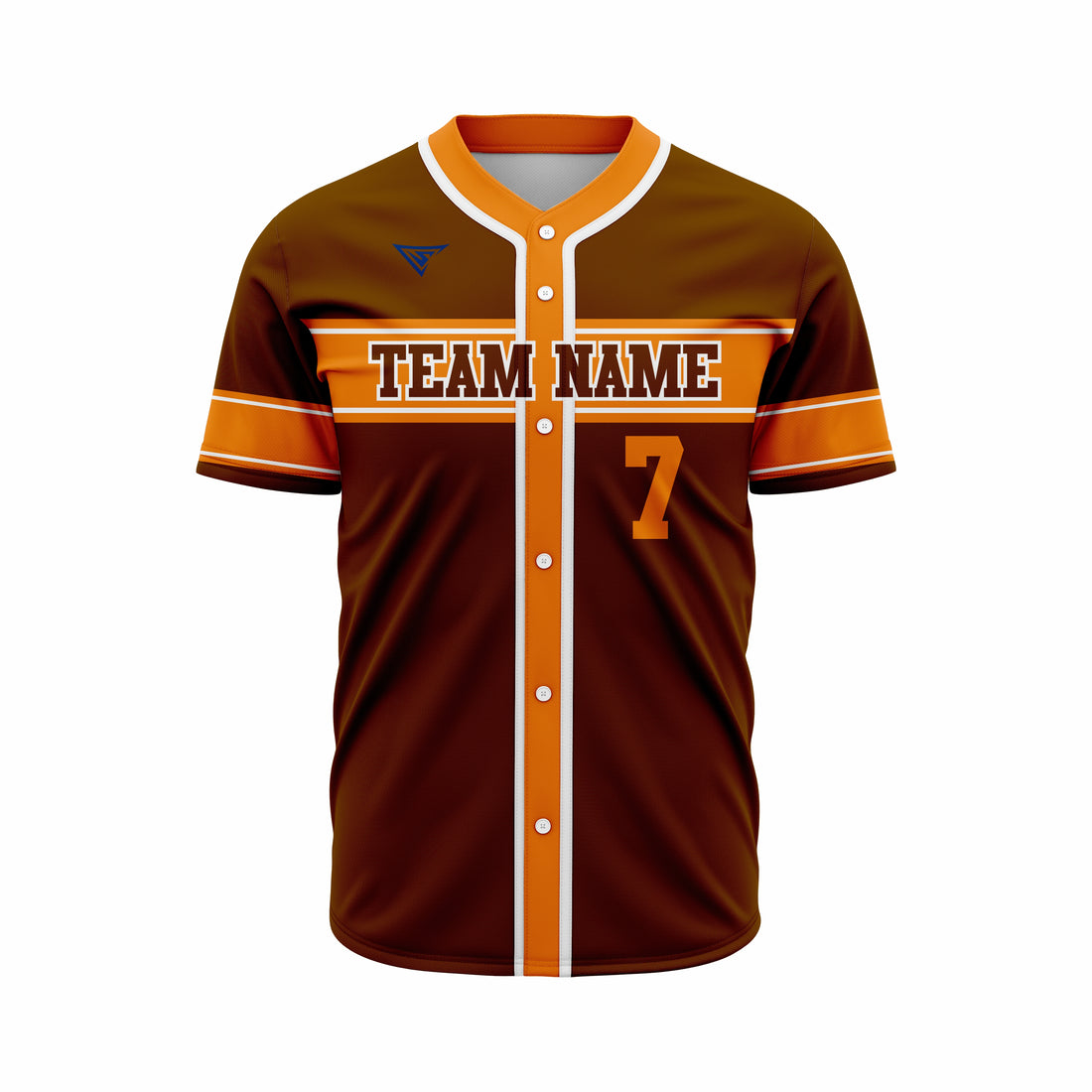 Custom Brown & Orange Authentic Softball full Buttons Jersey