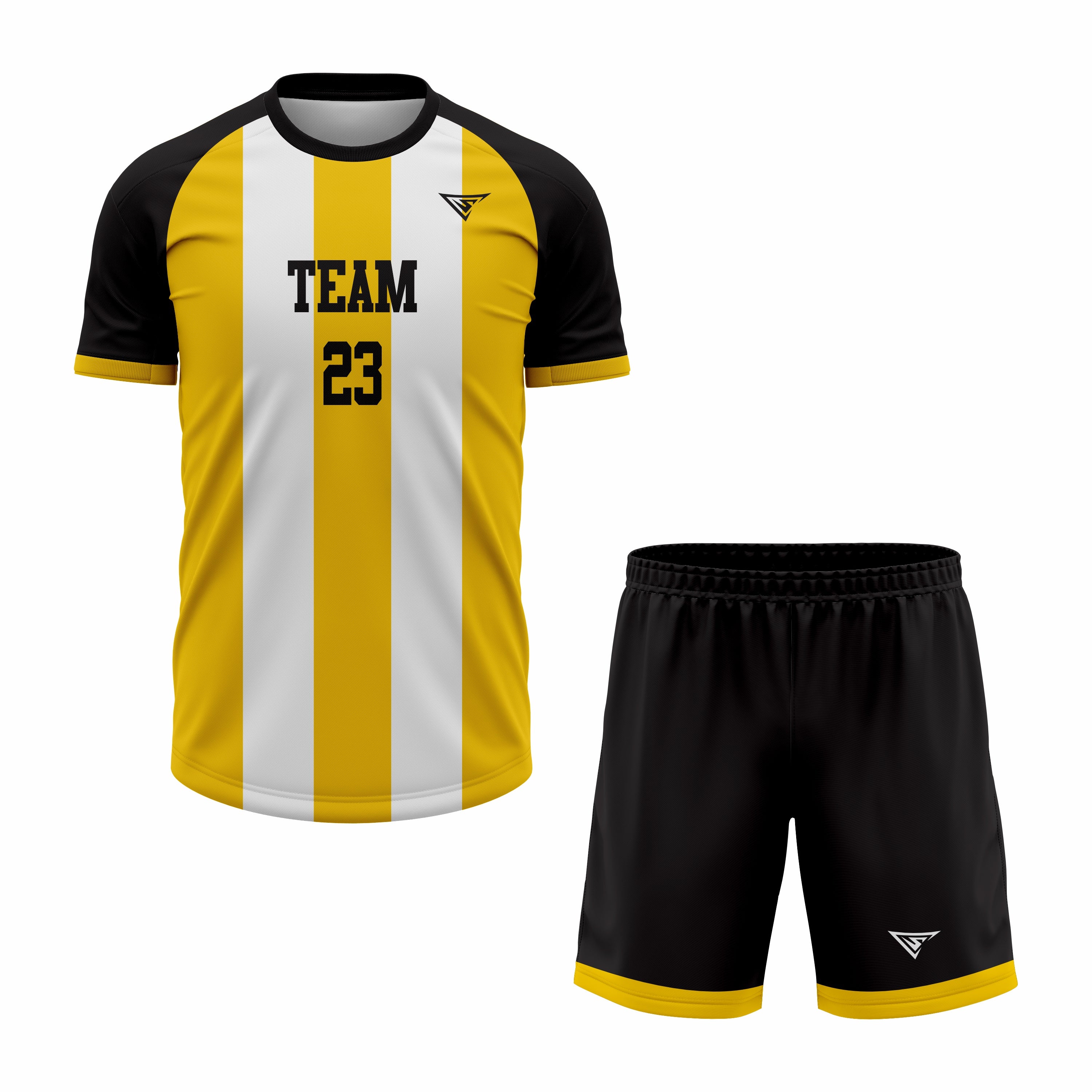 CUSTOM YELLOW BLACK SOCCER UNIFORM