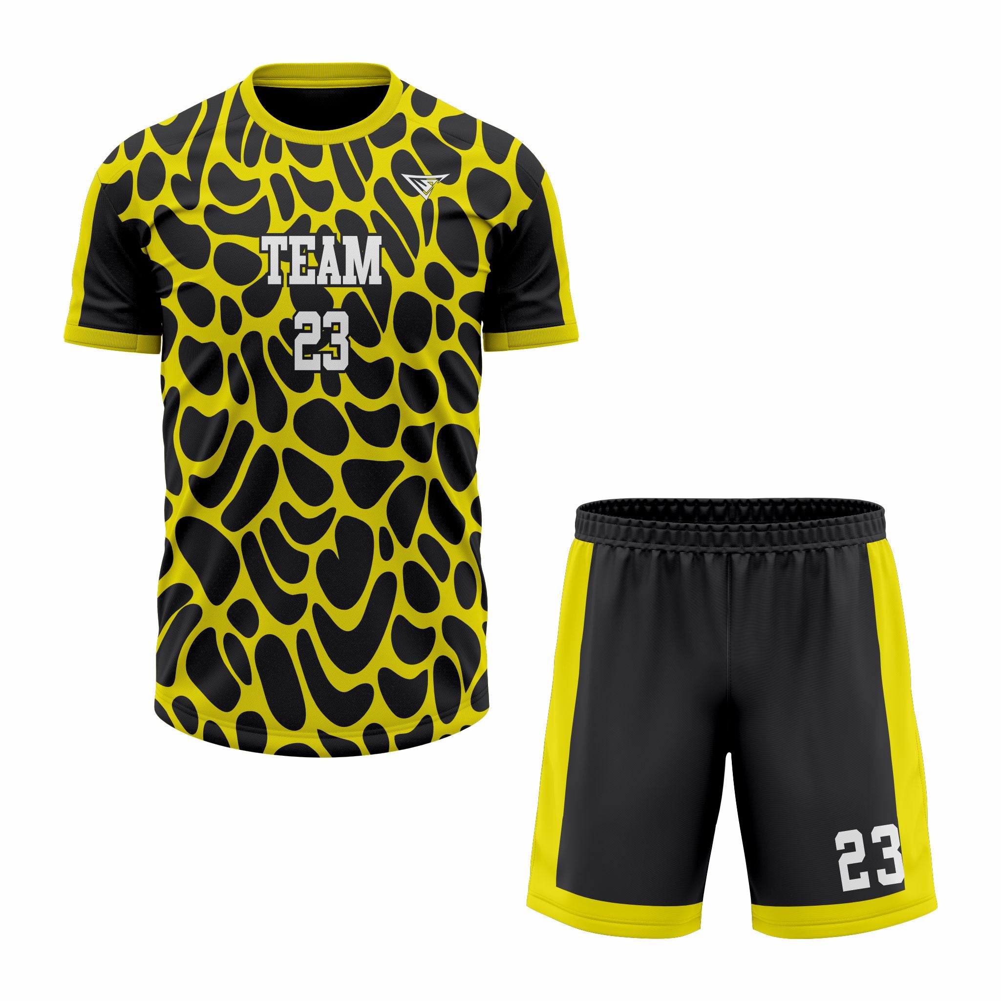 CUSTOM YELLOW BLACK SOCCER UNIFORM