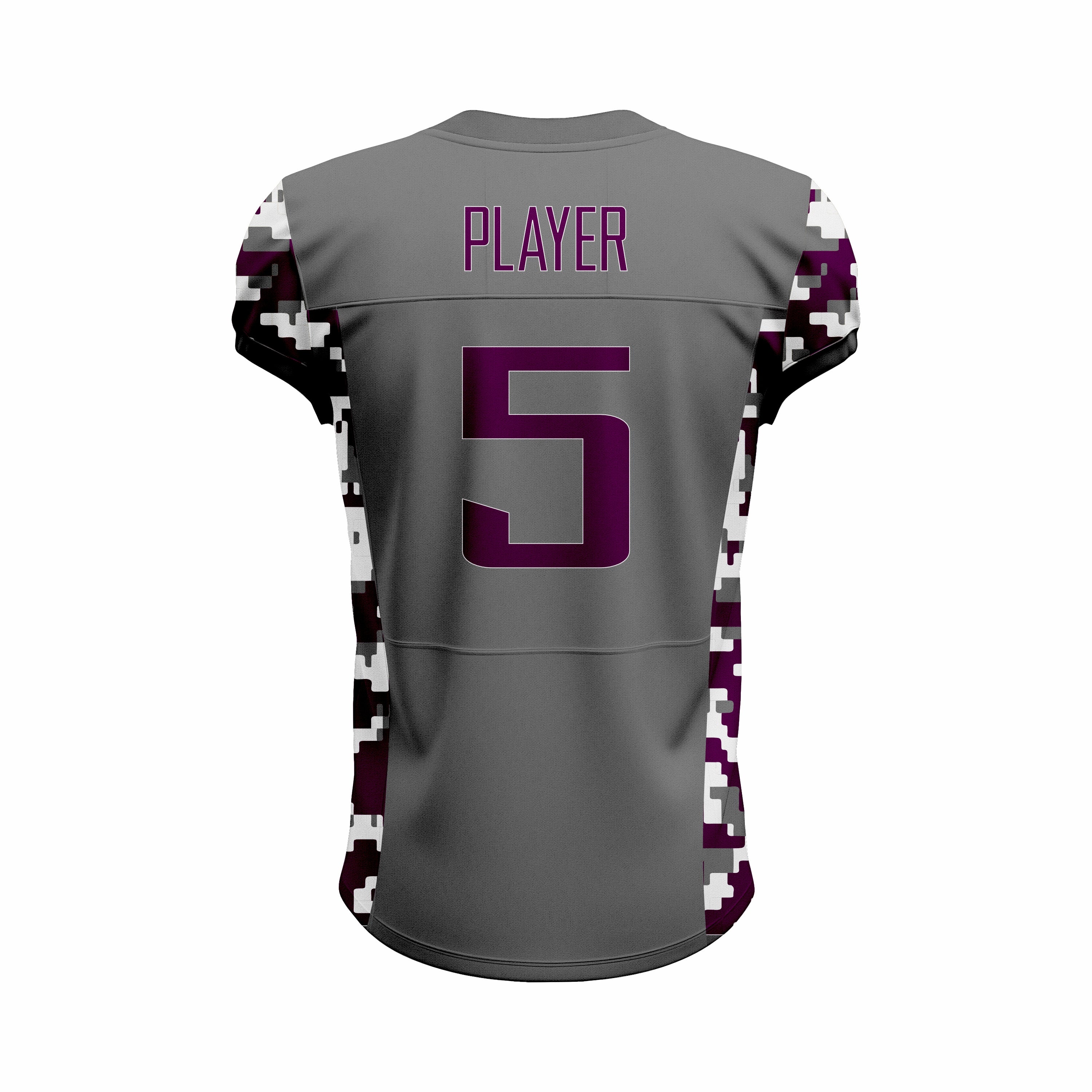 Custom Grey & Maroon American Football Jersey