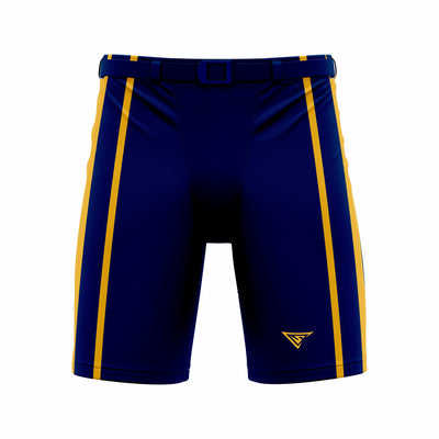 Custom Blue Yellow Hockey Shell Short