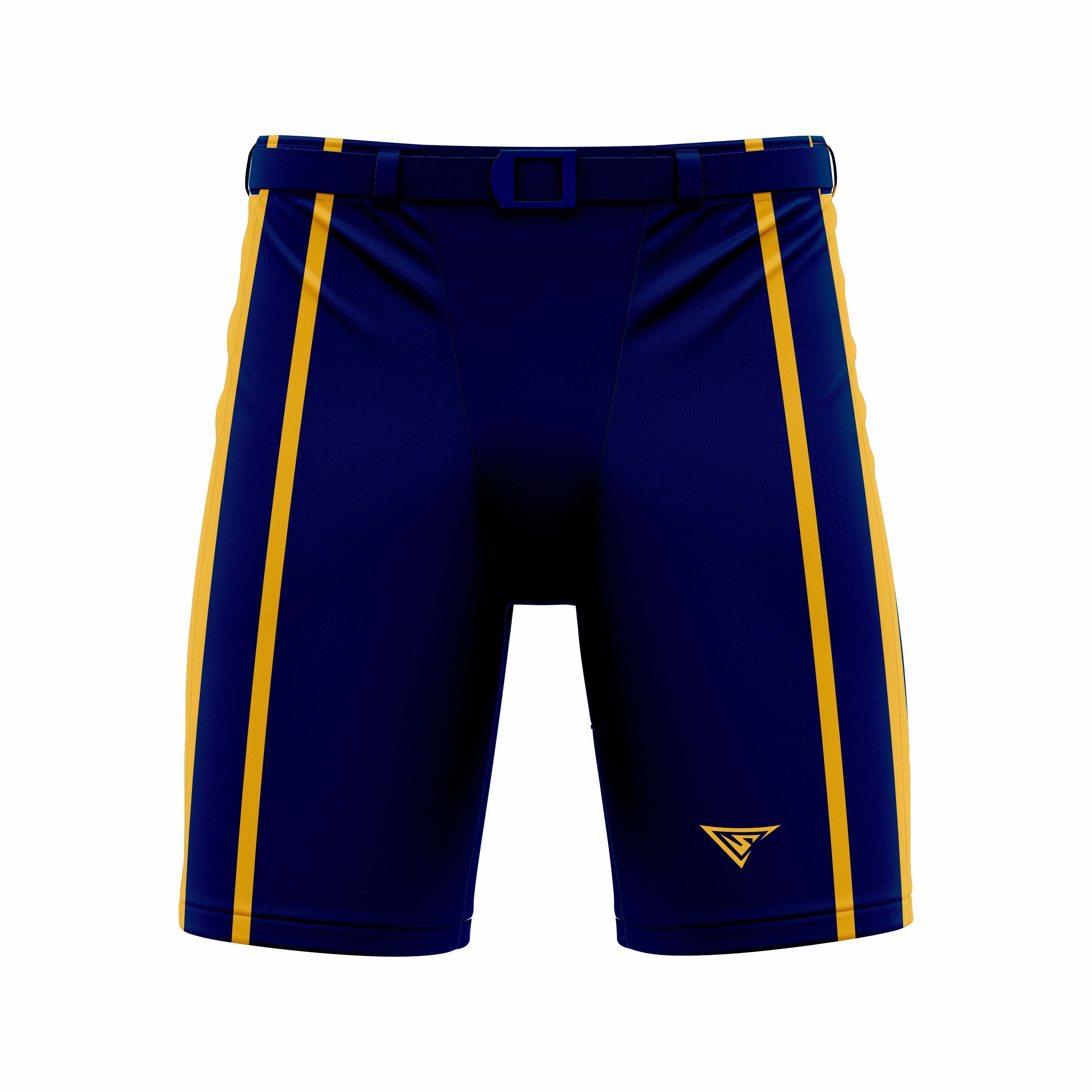 Custom Blue Yellow Hockey Shell Short