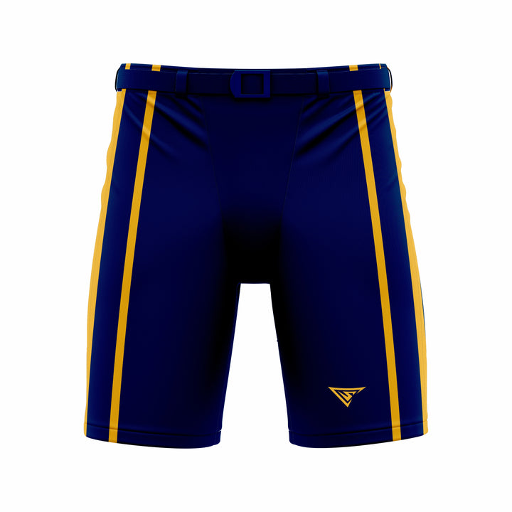 Custom Blue Yellow Hockey Shell Short