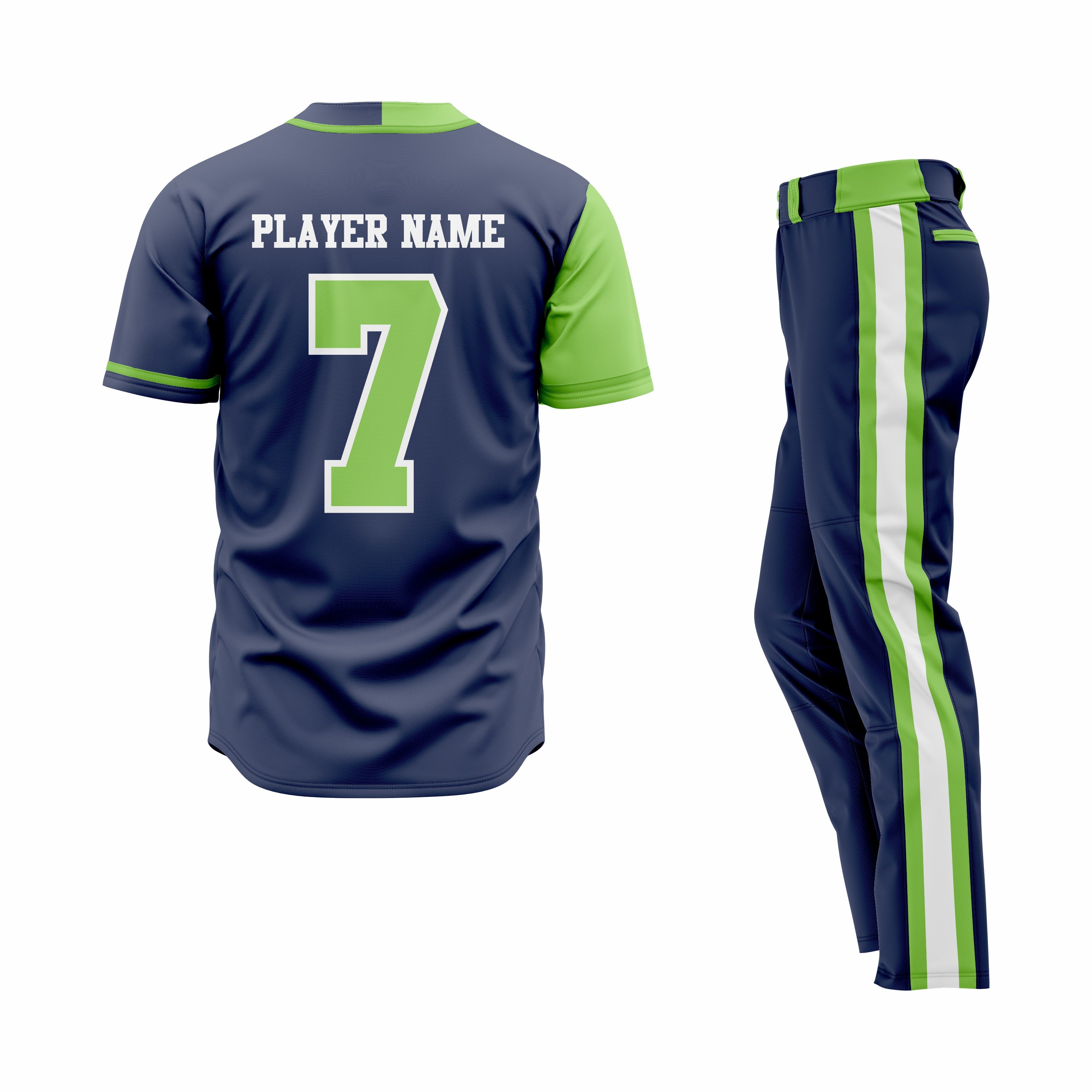CUSTOM GREEN ROYAL BASEBALL UNIFORM
