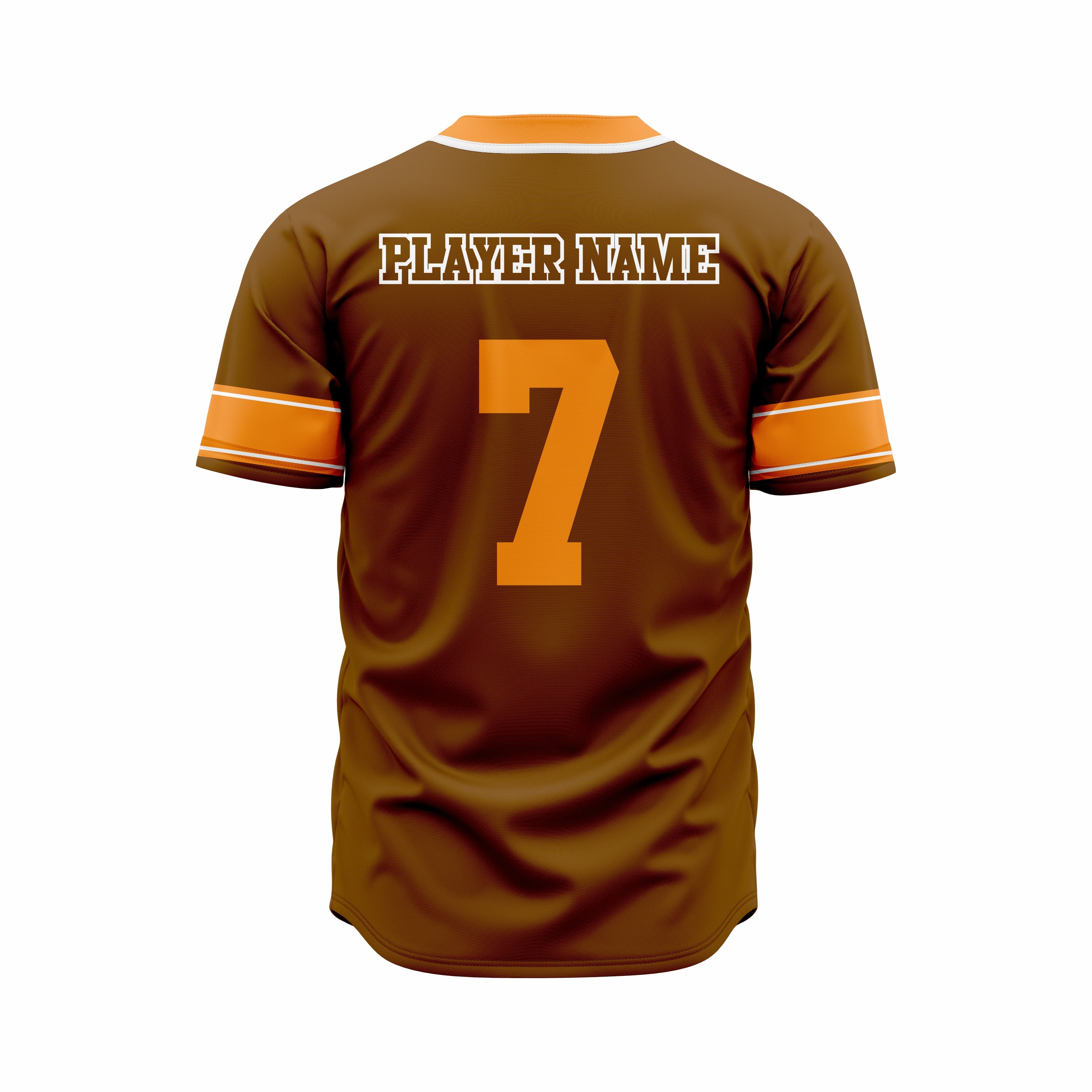 Custom Brown & Orange Authentic Softball full Buttons Jersey
