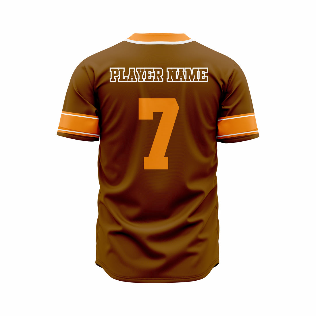 Custom Brown & Orange Authentic Softball full Buttons Jersey