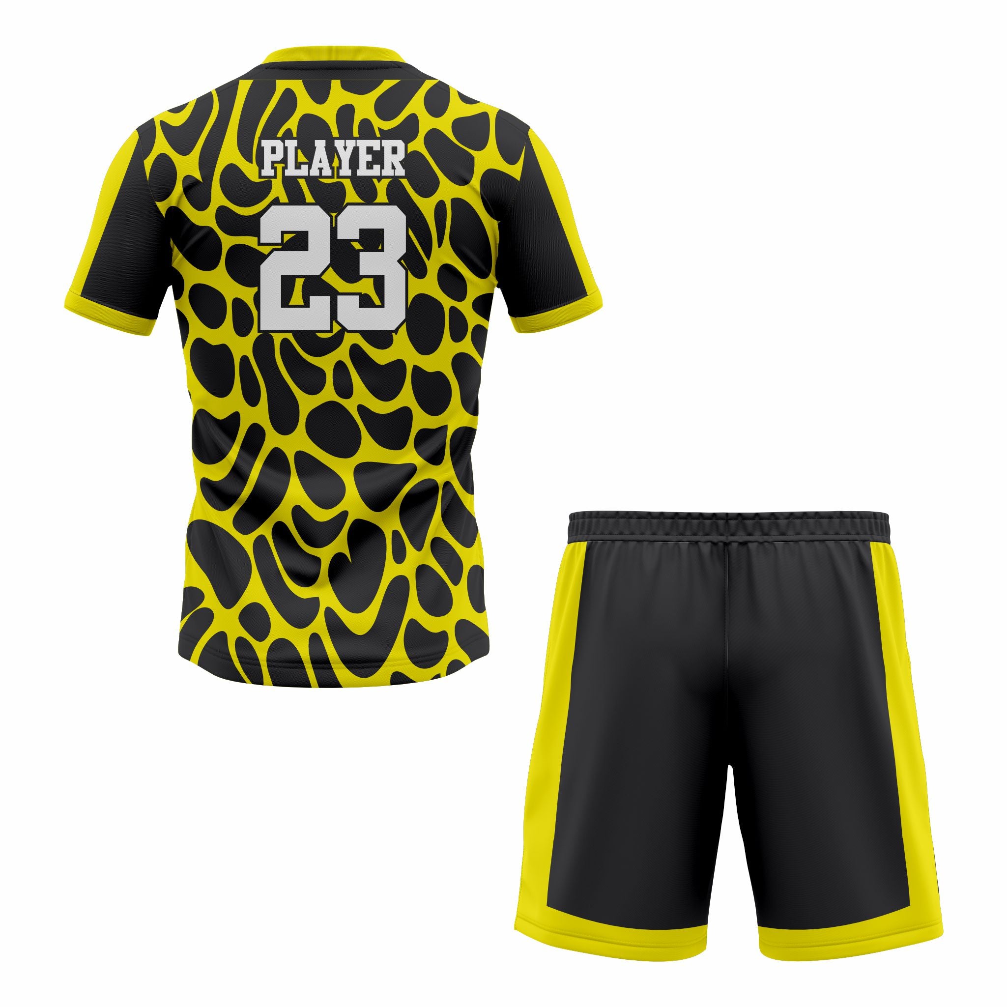 CUSTOM YELLOW BLACK SOCCER UNIFORM
