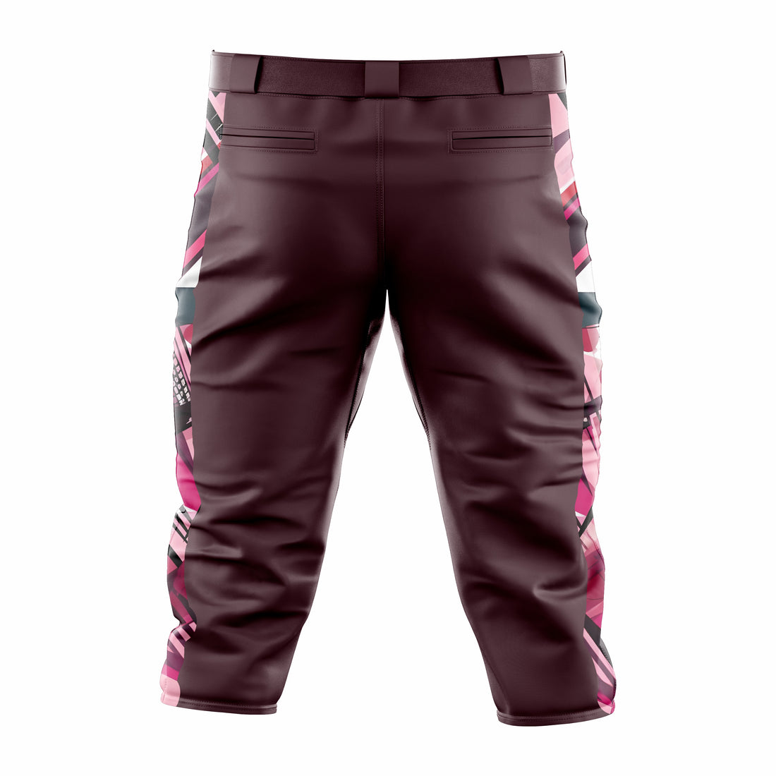 Custom Maroon & White Baseball Knicker Pant
