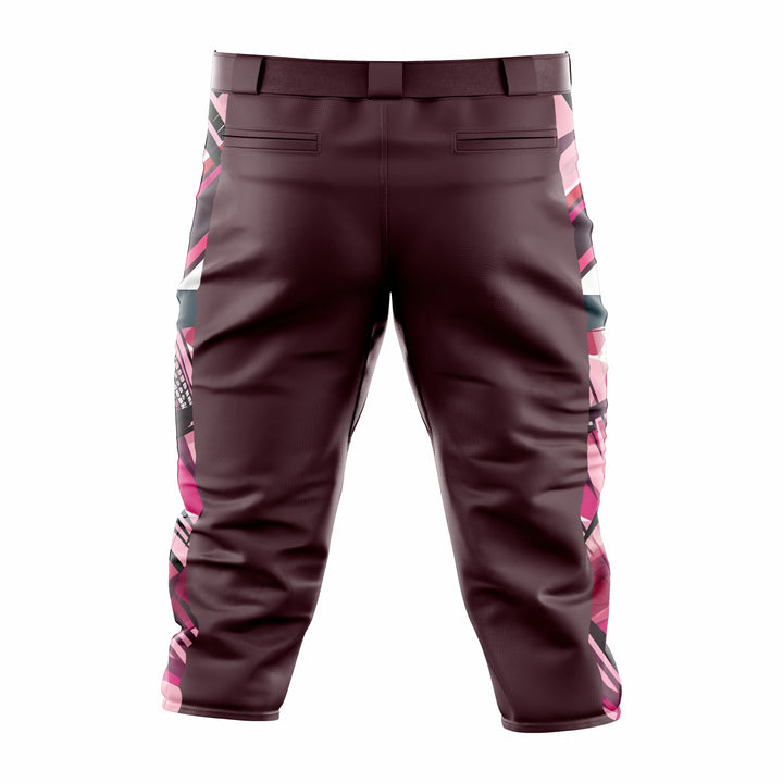 Custom Maroon & White Baseball Knicker Pant