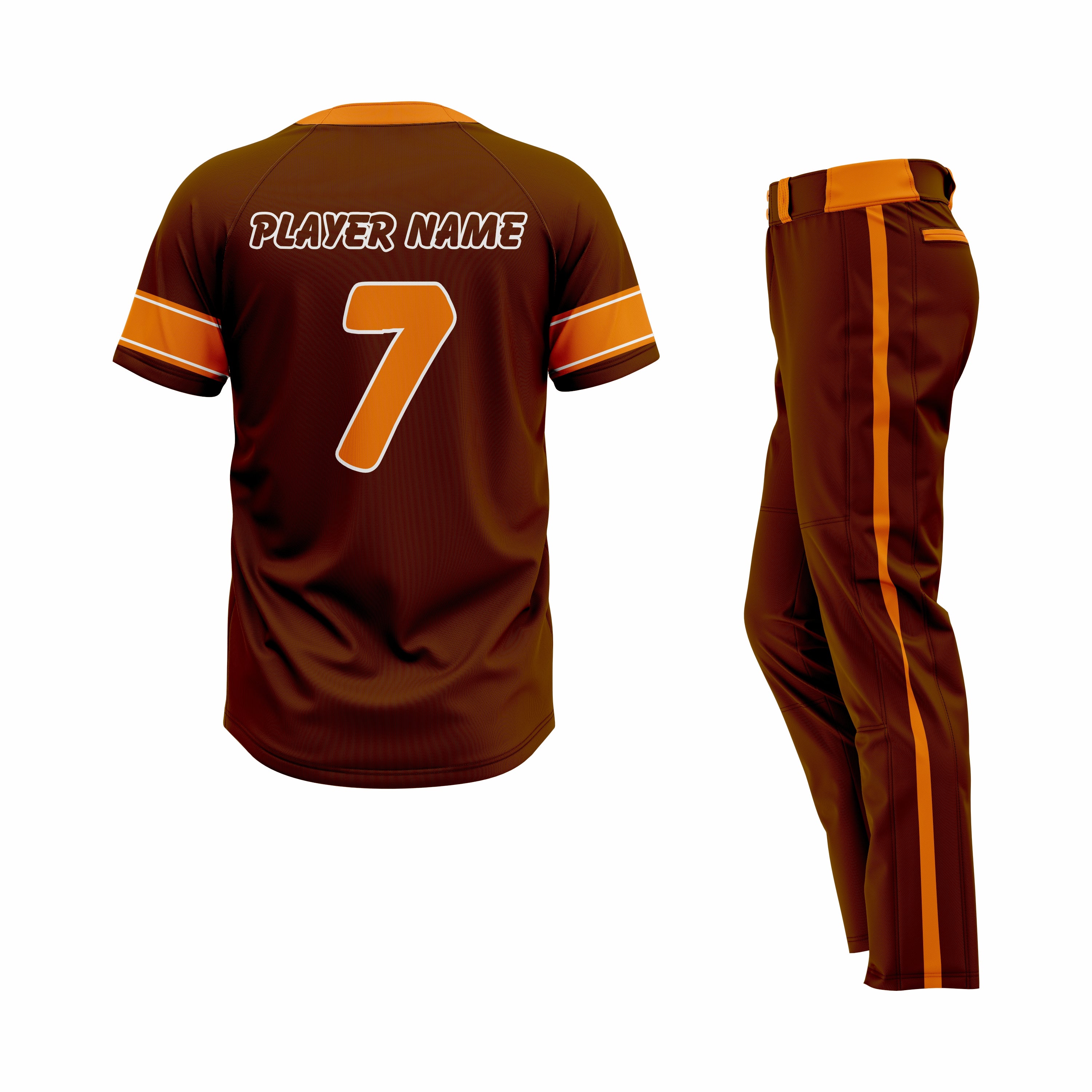 Custom Brown & Orange Authentic Softball Uniform