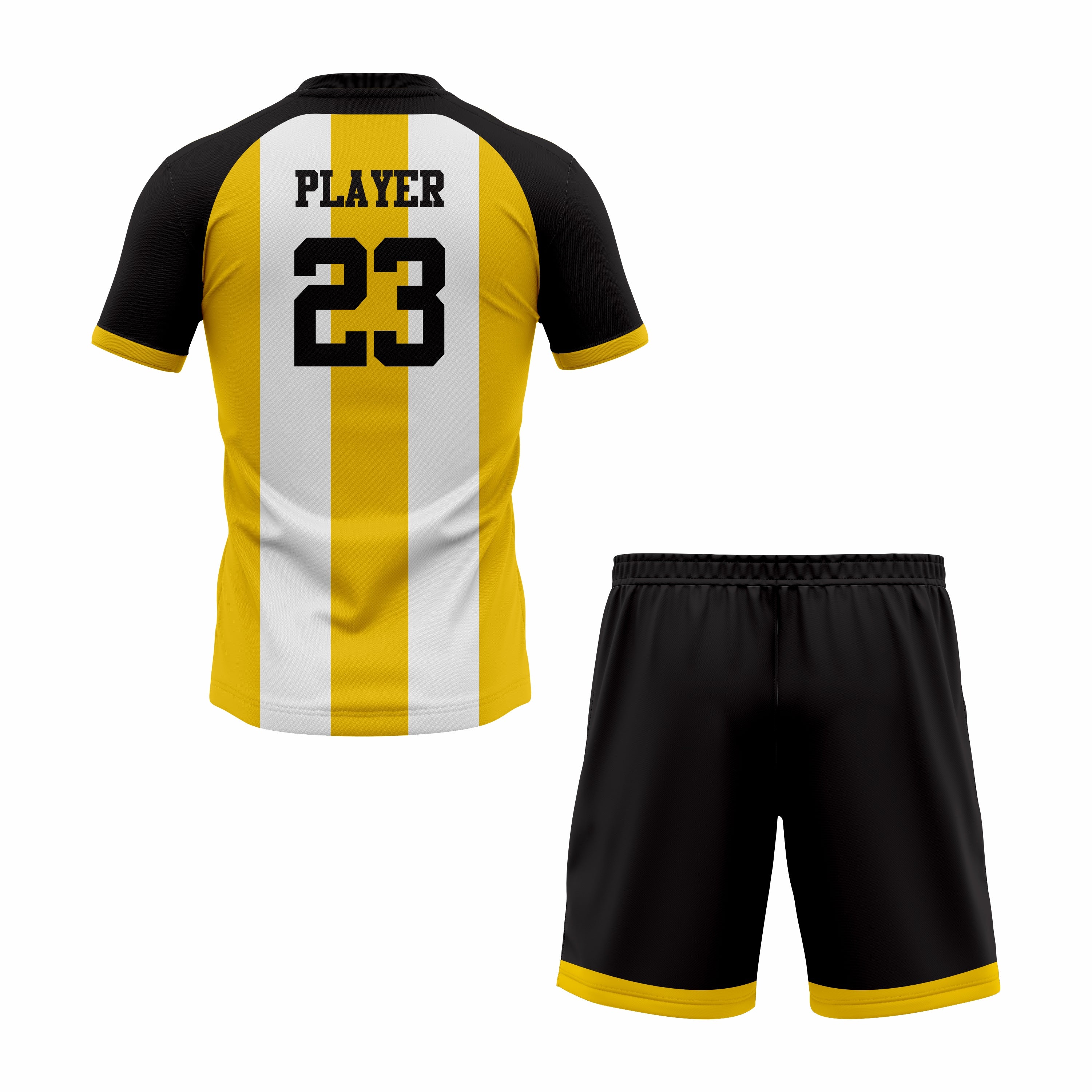 CUSTOM YELLOW BLACK SOCCER UNIFORM