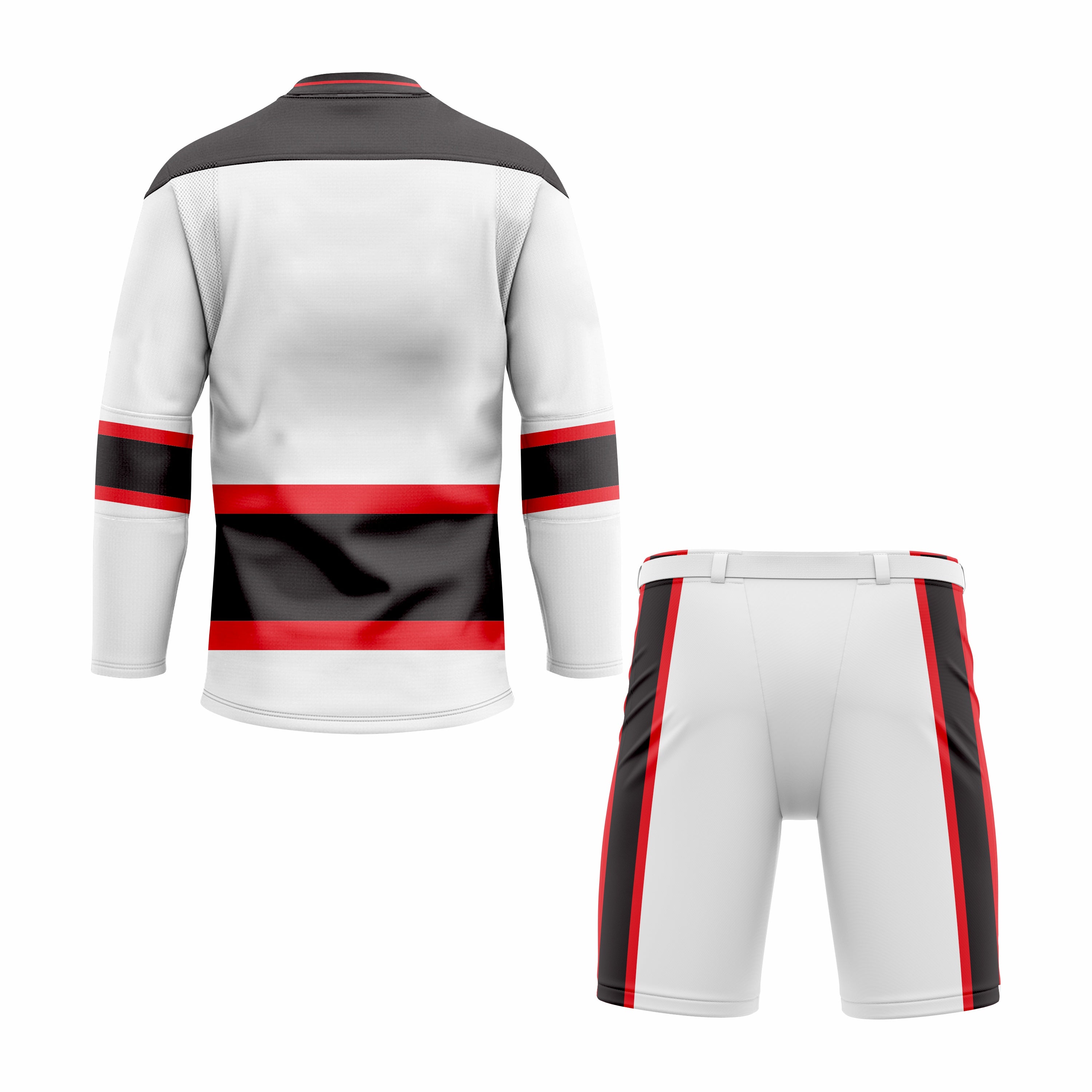 CUSTOM BLACK RED WHITE HOCKEY UNIFORM