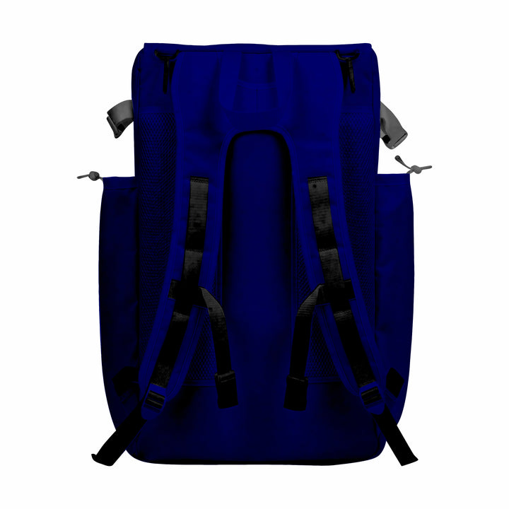 CUSTOM DARK BLUE, BLACK & RED ELITE BASEBALL/SOFTBALL BACKPACKS