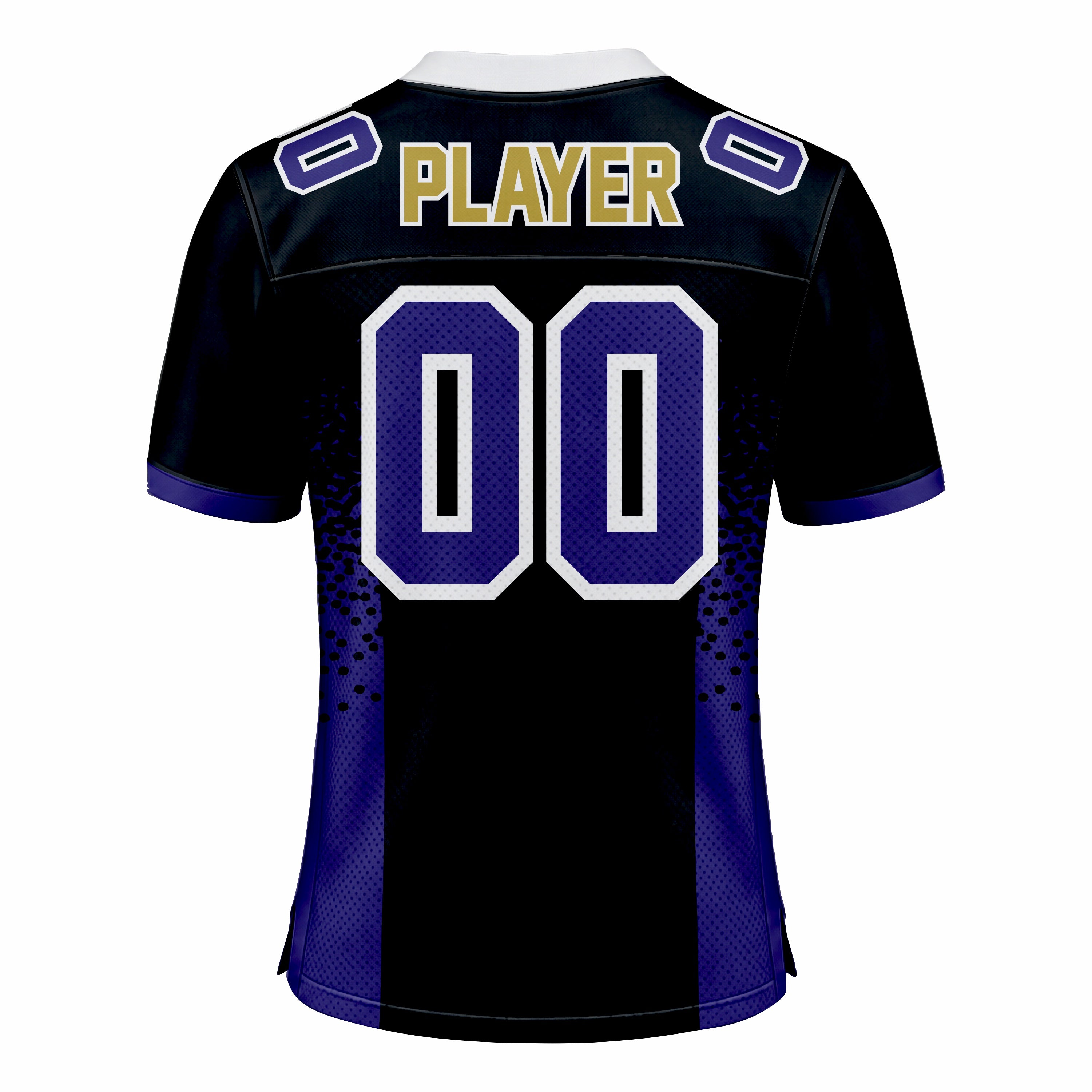 Custom Black & Blue American Football Fan Jersey