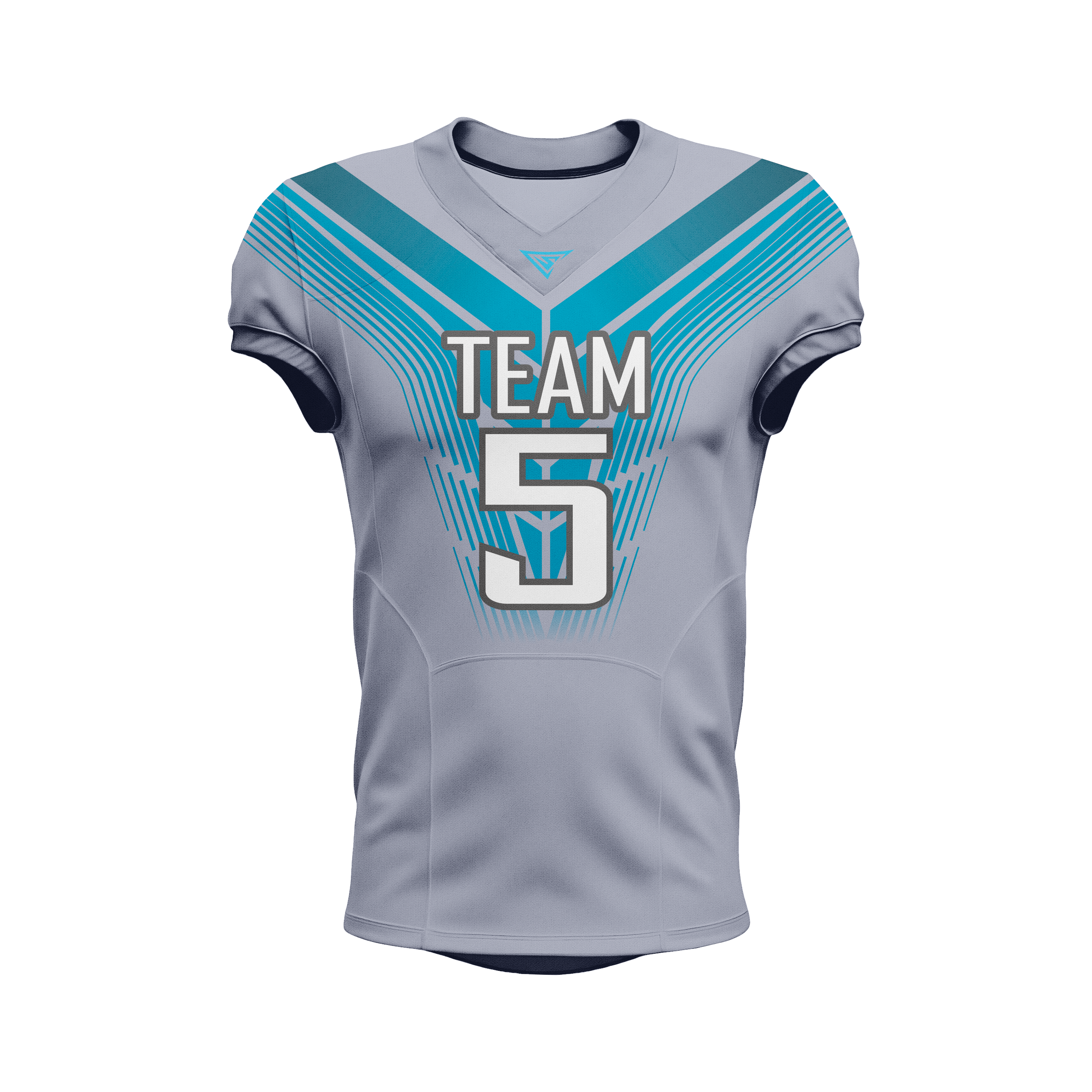 Custom Grey & Cyan American Football Jersey