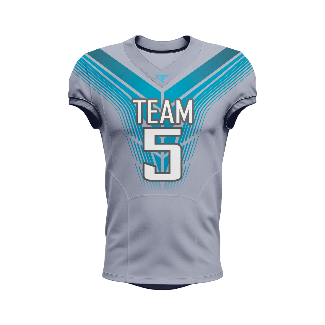 Custom Grey & Cyan American Football Jersey