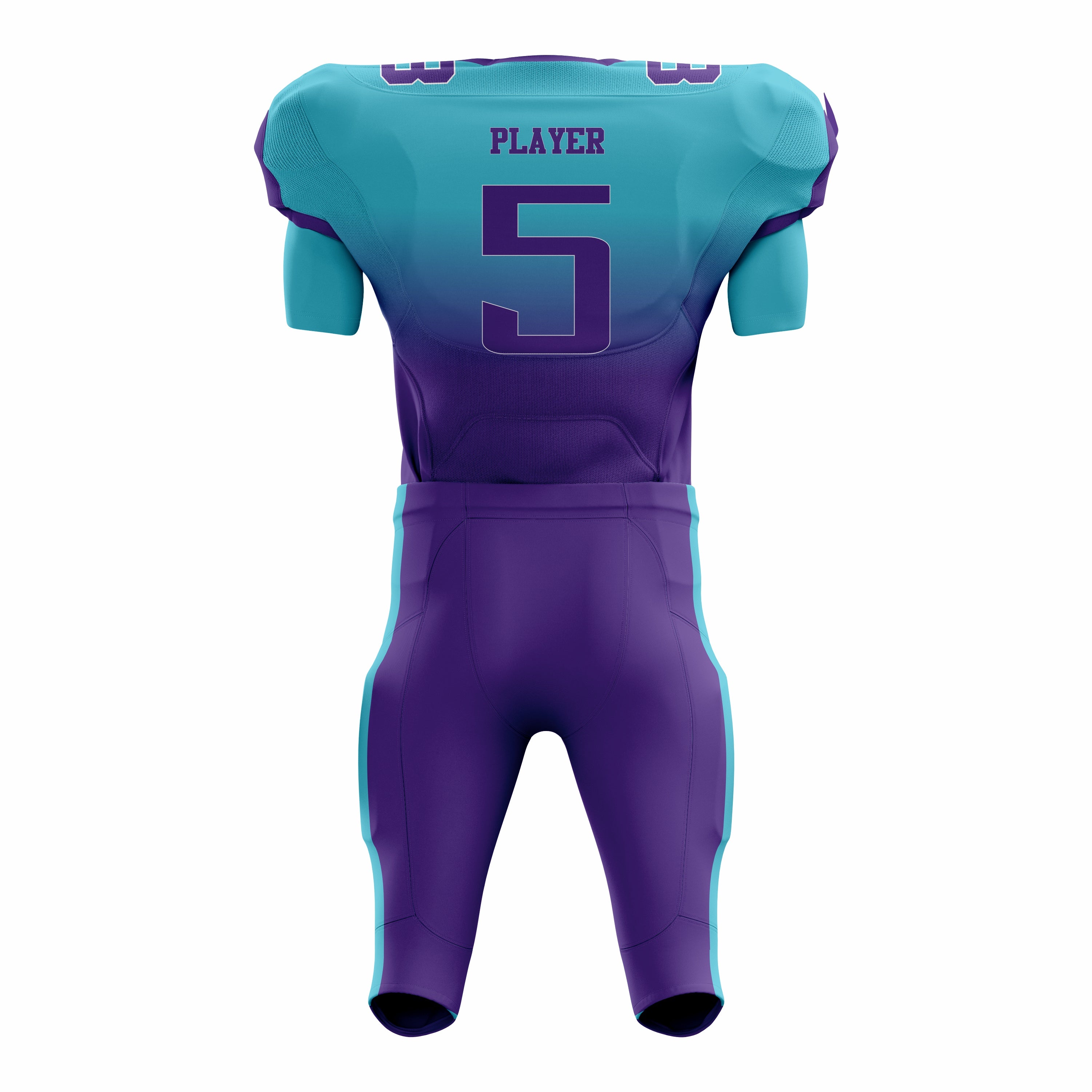 Custom Purple Blue American Football Uniforms with Integrated Pads