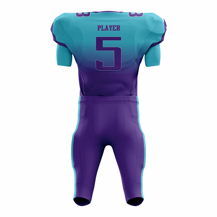 Custom Purple Blue American Football Uniforms with Integrated Pads