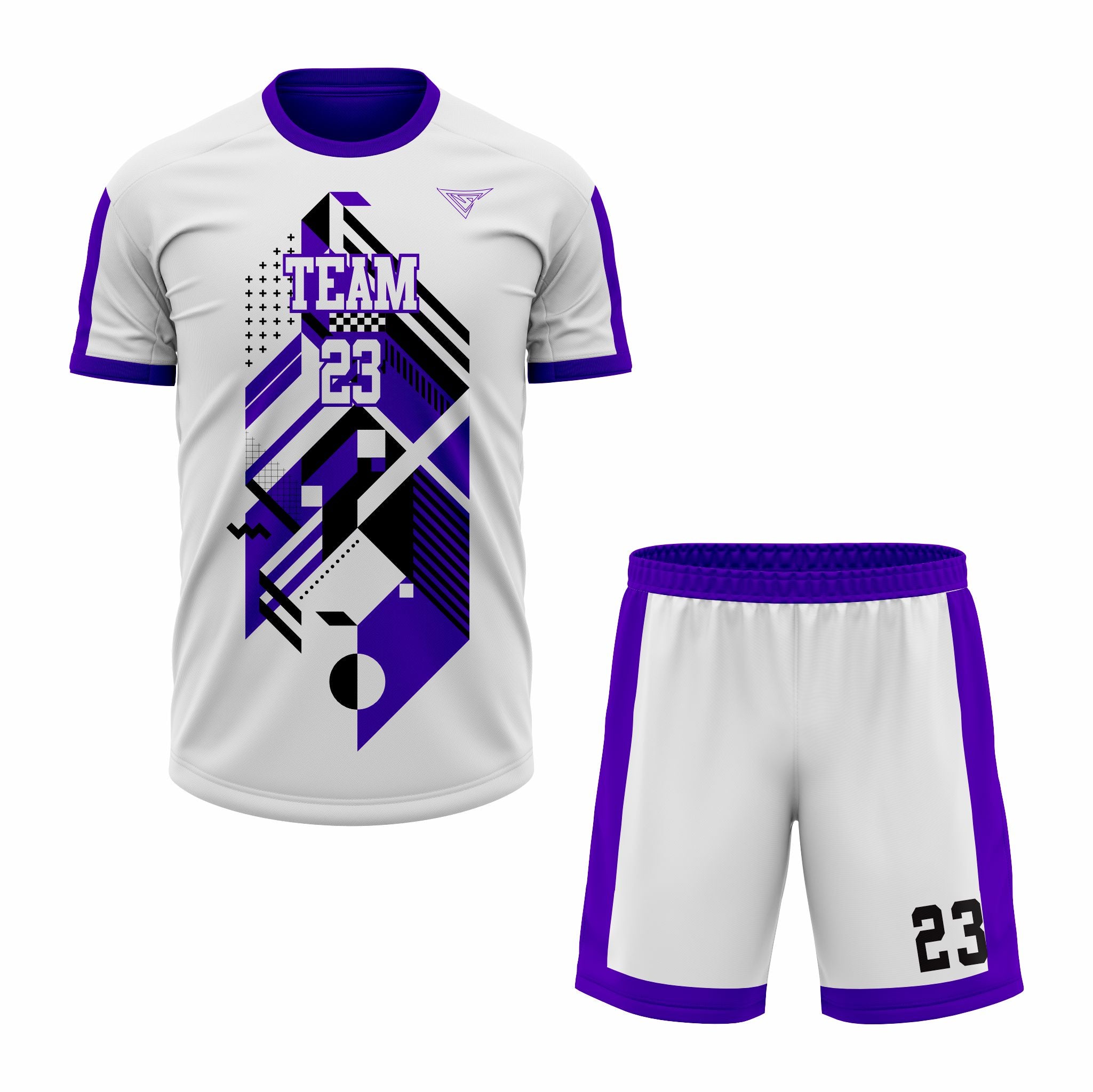 CUSTOM WHITE PURPLE SOCCER UNIFORM