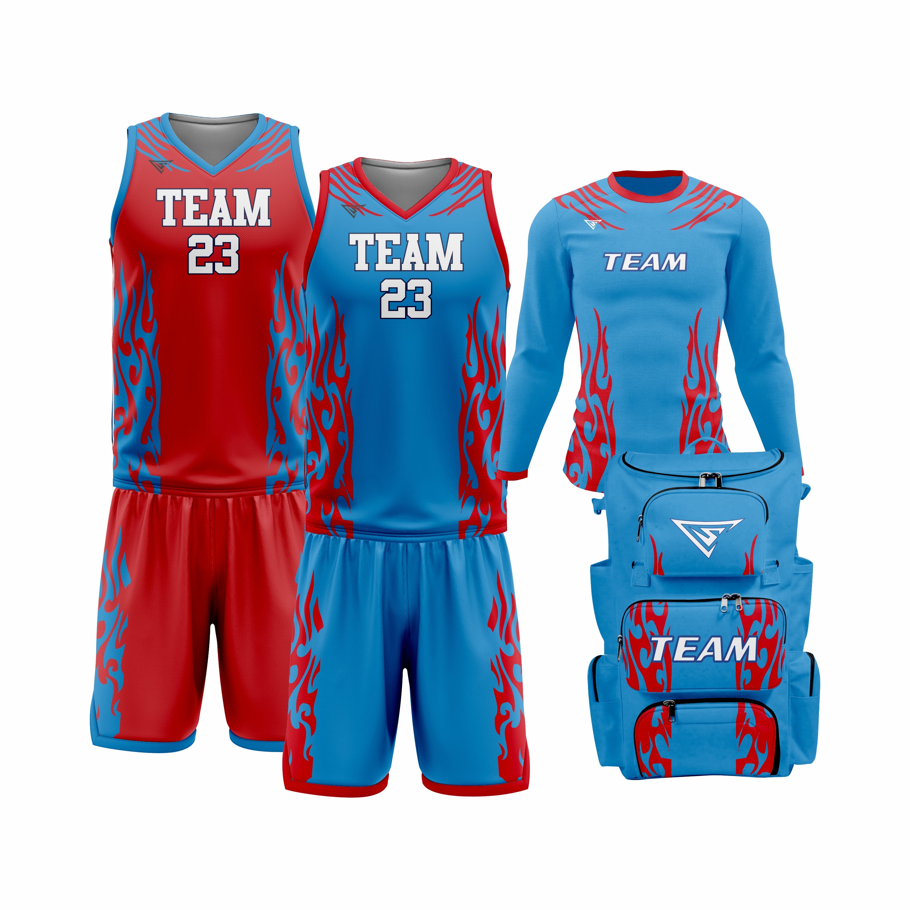 Custom Red Blue Basketball Team Uniform Package - All-Star