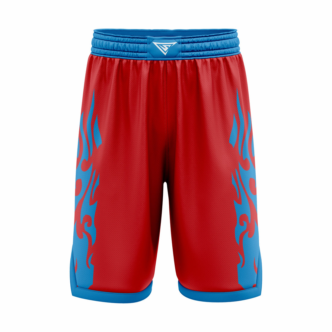 Custom Red & Cyan Authentic Basketball Shorts