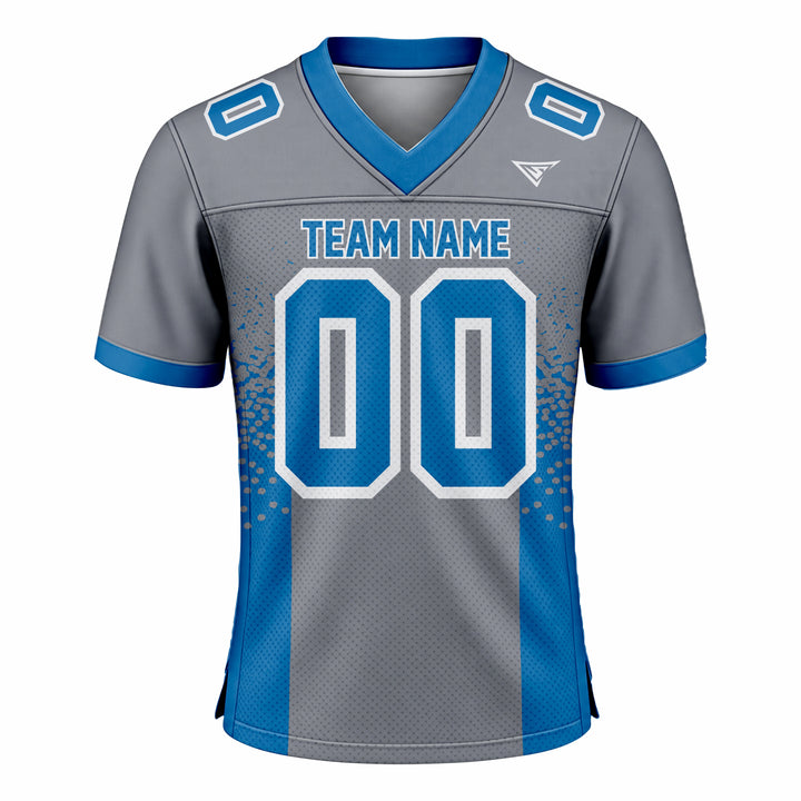 Custom Grey & Cyan American Football Fan Jersey