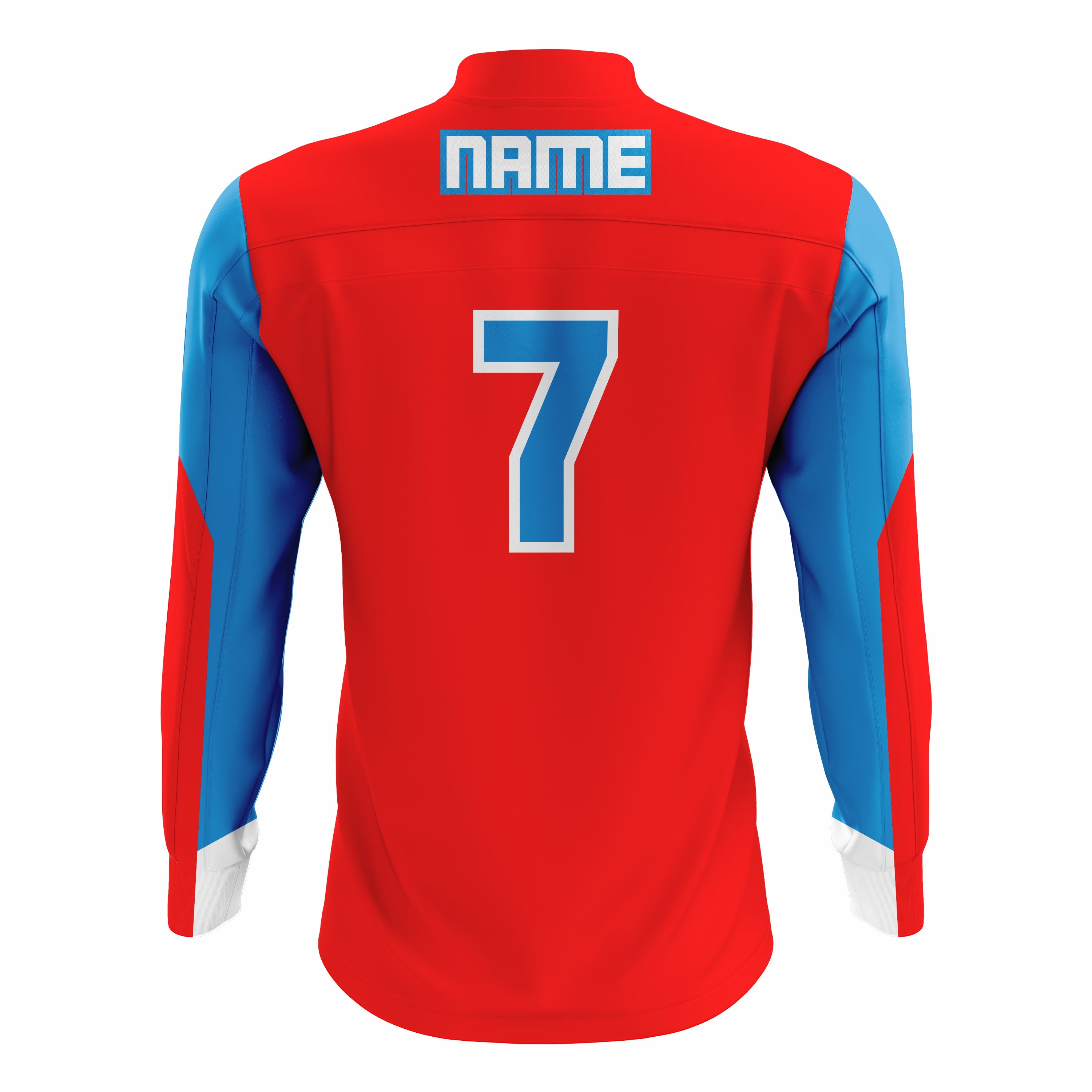 Custom Red, Blue & White ¼ ZIP LONG SLEEVE WARM UP SOFTBALL JACKET