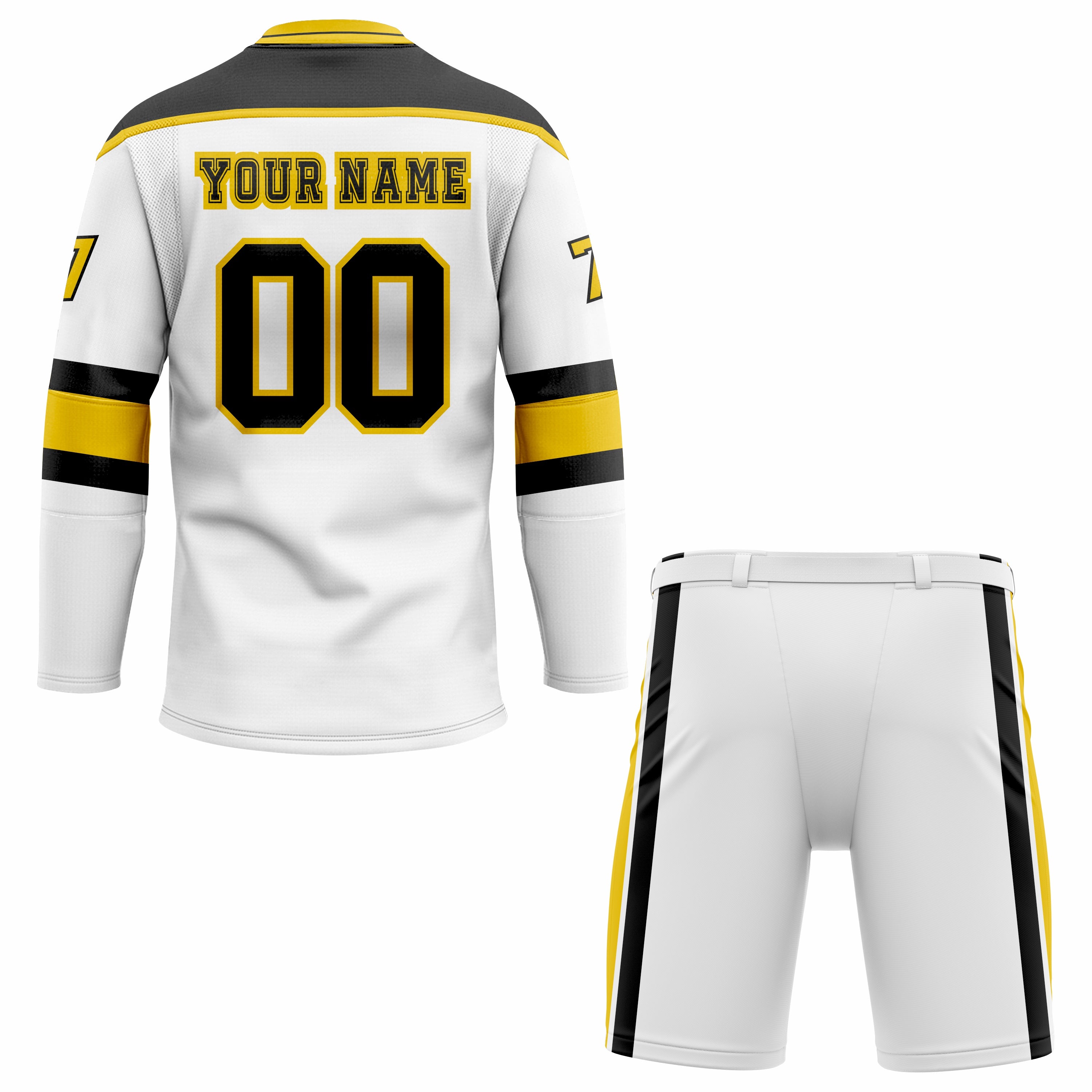 CUSTOM BLACK WHITE HOCKEY UNIFORM