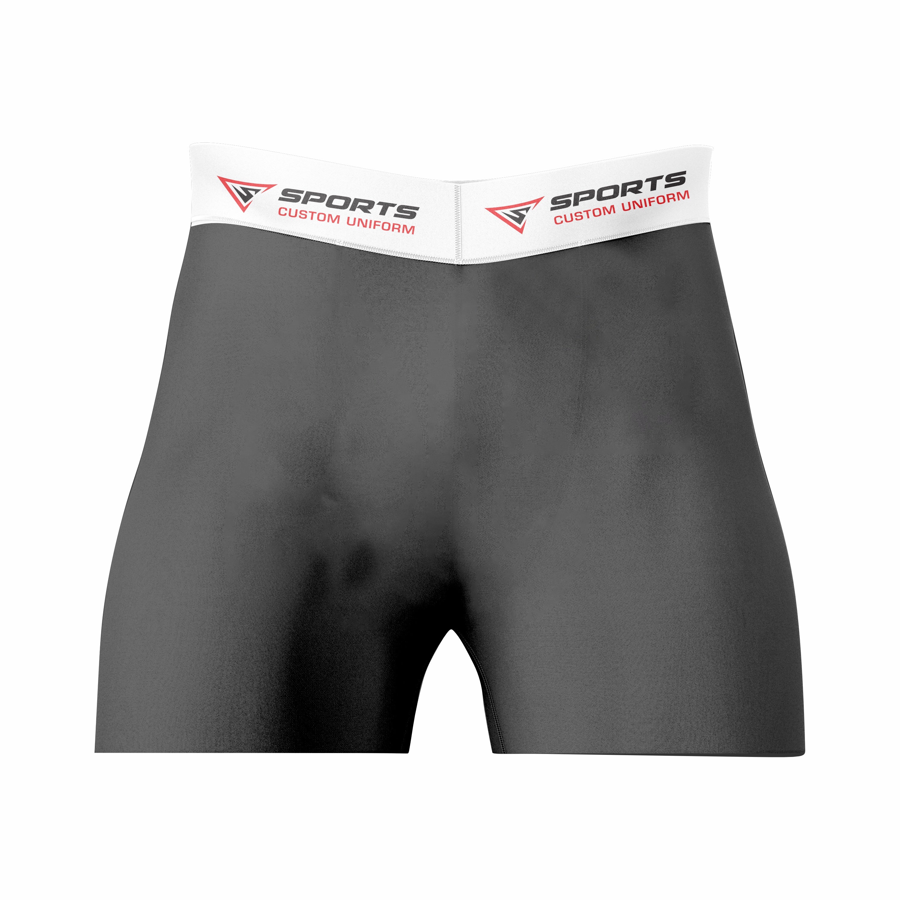 Custom Black white Authentic Compression Short