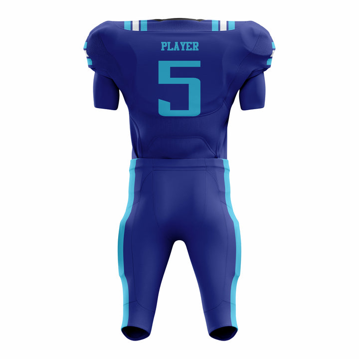 Custom Blue White American Football Uniforms with Integrated Pads