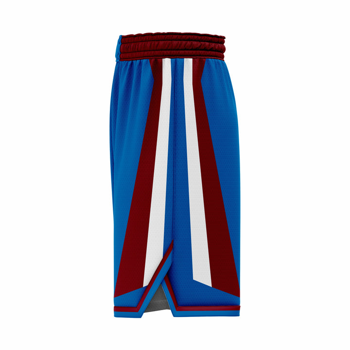 Custom Blue, Maroon & White Authentic Basketball Shorts