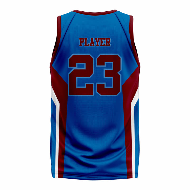 Custom Maroon white Blue Basketball Jersey | Sports Custom Uniform