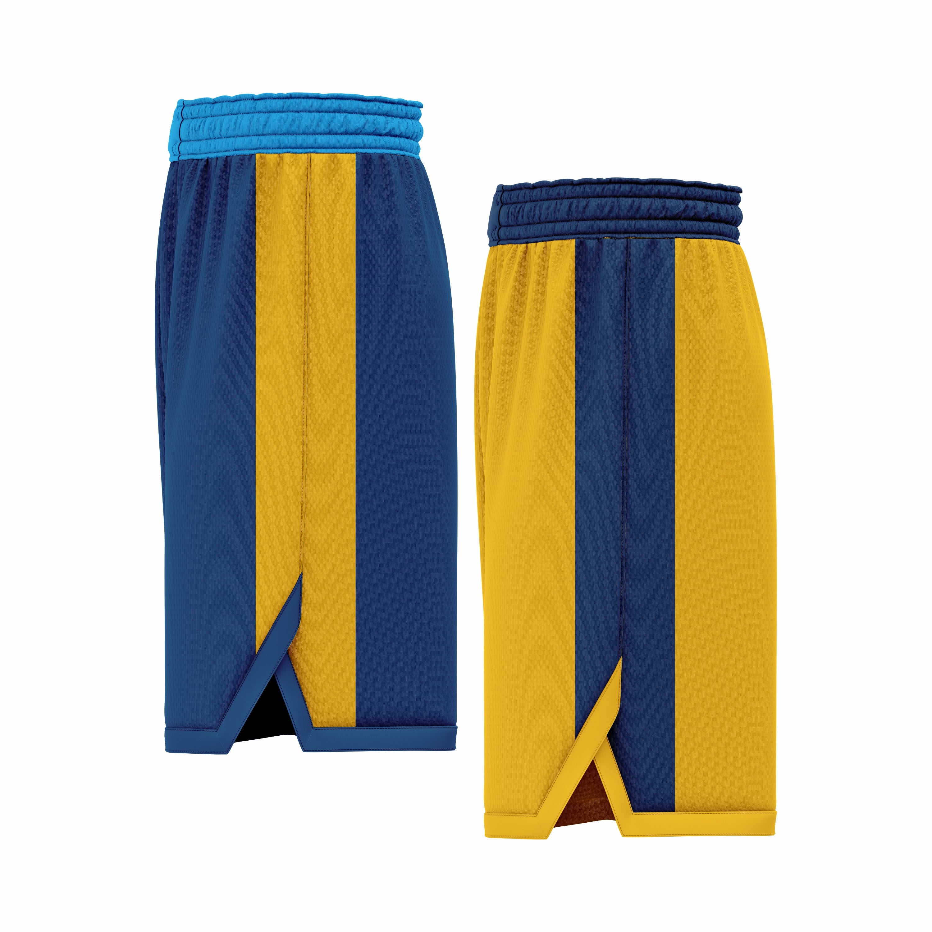 Custom Red & Dark Blue Reversible Double Side Sublimation Basketball Short