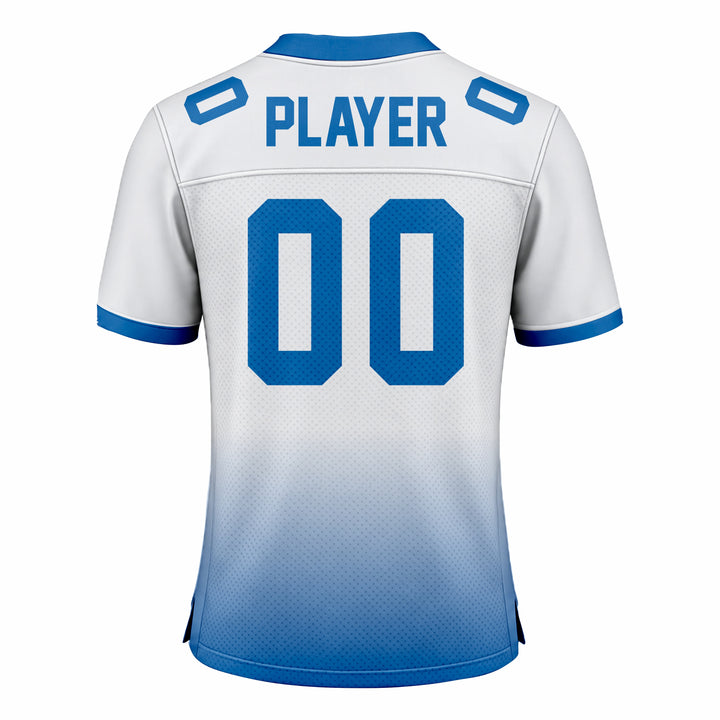 Custom Blue & White American Football Fan Jersey