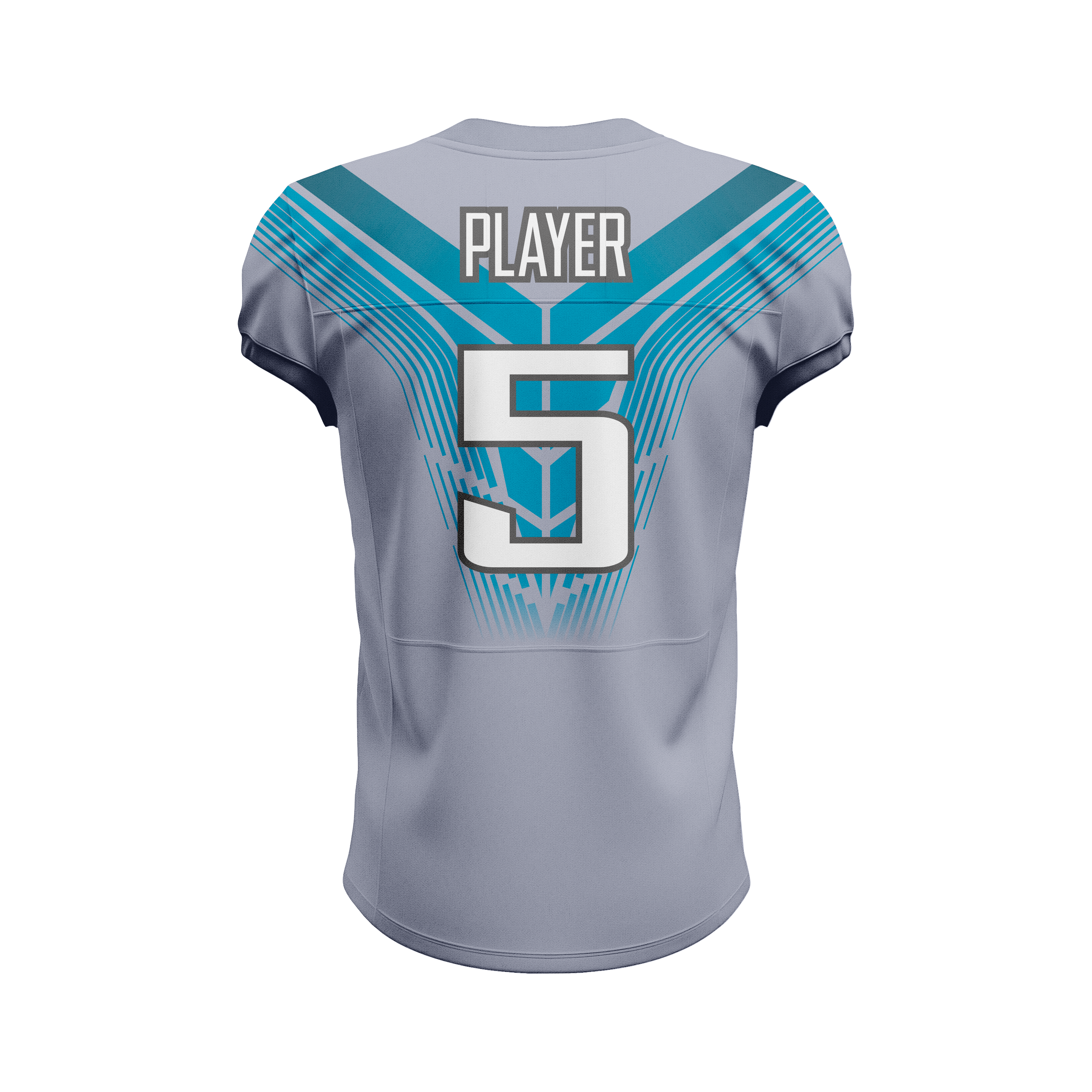 Custom Grey & Cyan American Football Jersey