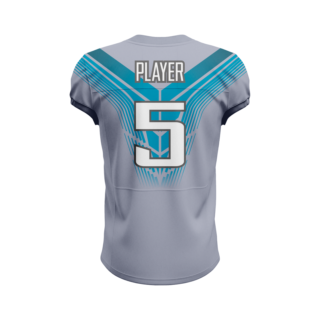 Custom Grey & Cyan American Football Jersey
