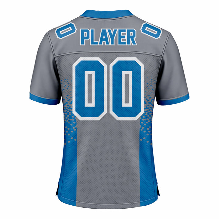 Custom Grey & Cyan American Football Fan Jersey