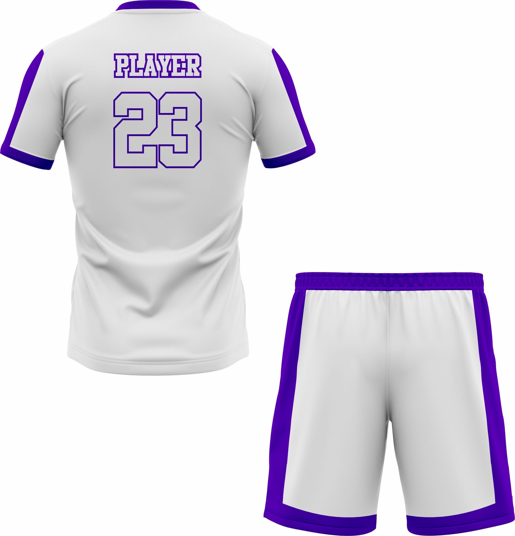 CUSTOM WHITE PURPLE SOCCER UNIFORM