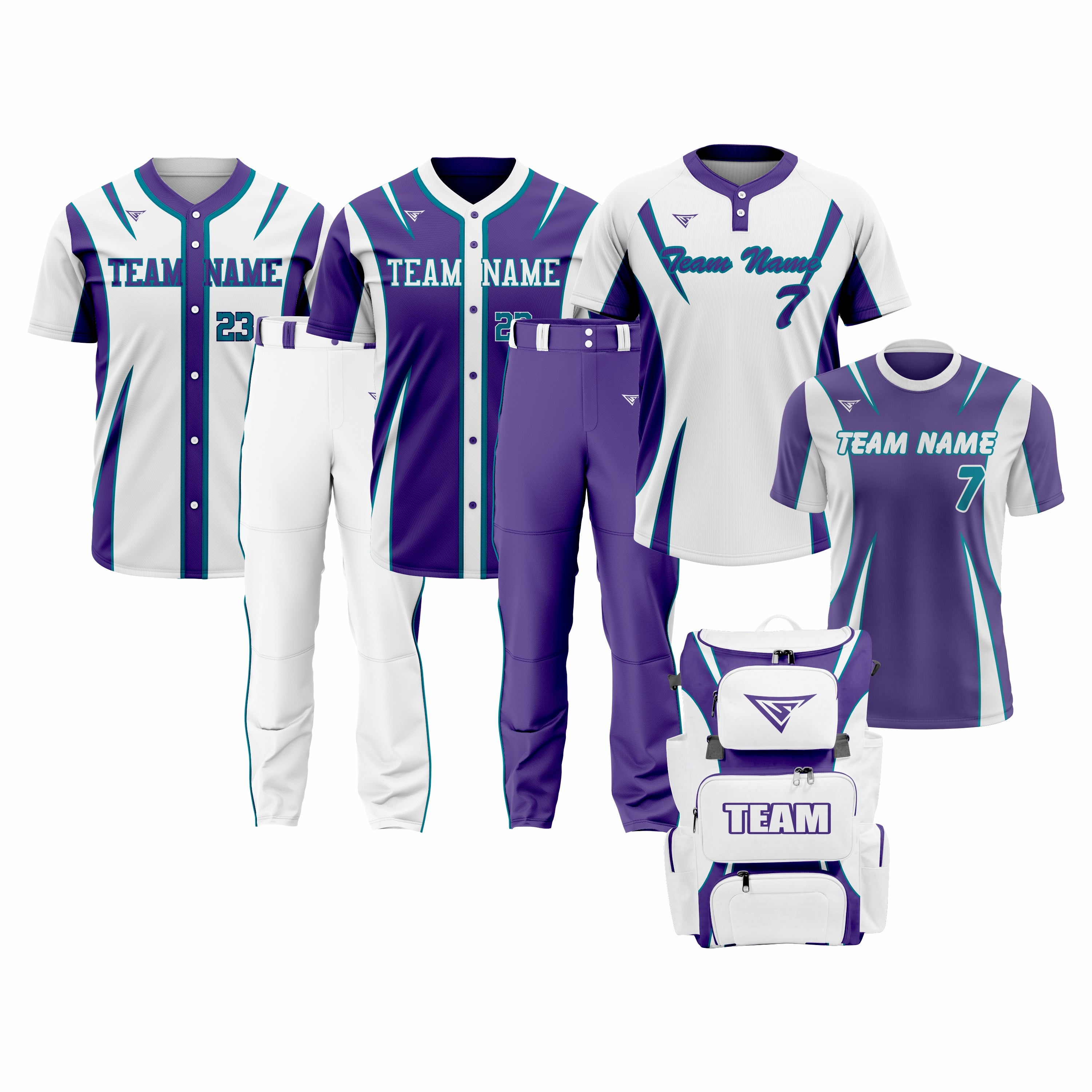 CUSTOM DARK BLUE & WHITE BASEBALL TEAM UNIFORM PACKAGE – DIAMOND PRO
