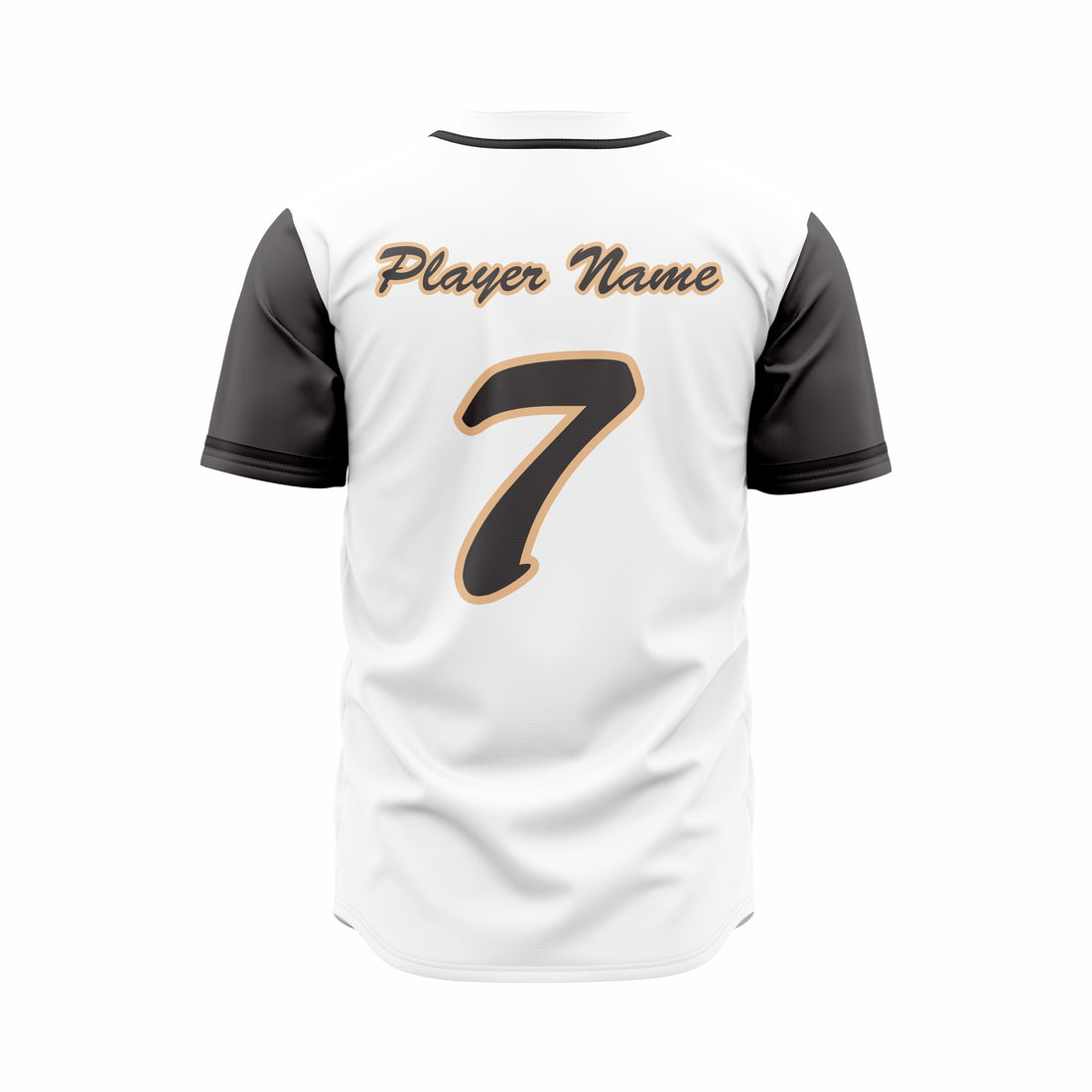 Custom White, Black & Green Authentic Baseball full Buttons Jersey