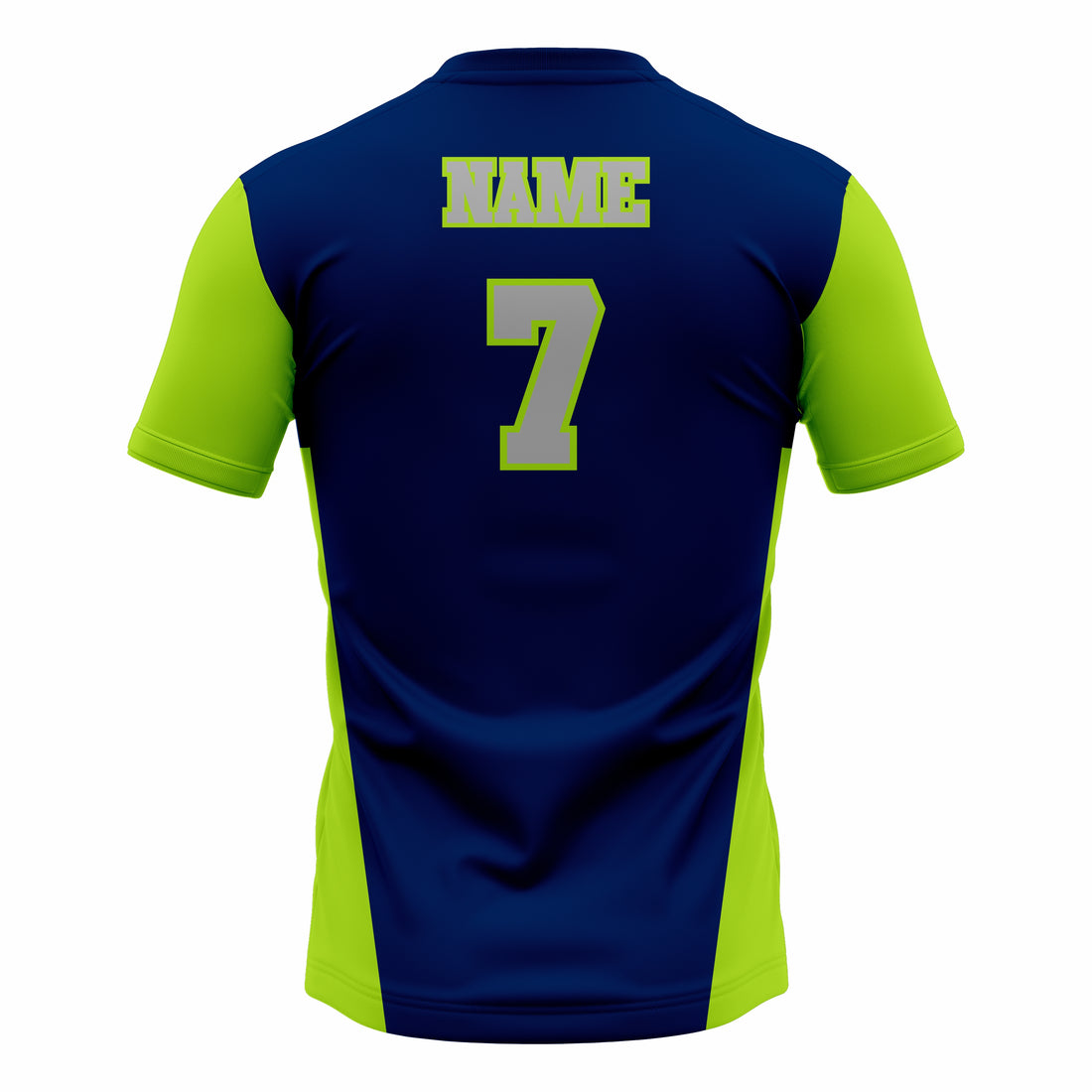 Custom Dark Blue & Green Crew Neck Softball Jerseys