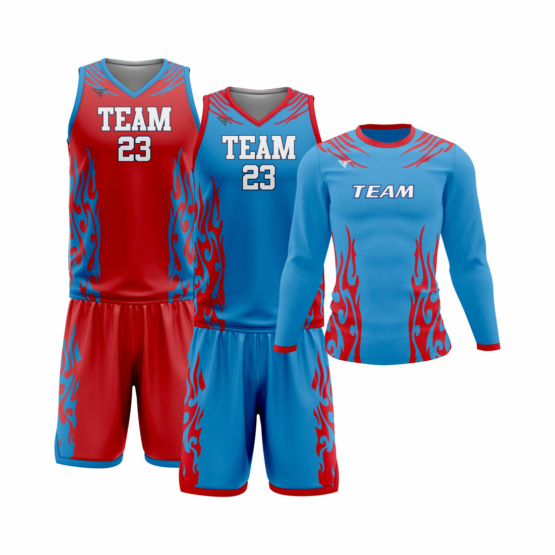 Custom Red Blue Basketball Team Uniform Package - Pro