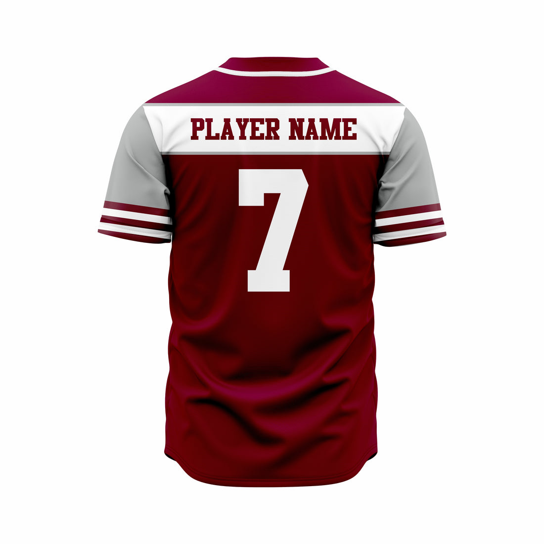 Custom Dark Red, Grey & White Authentic Softball full Buttons Jersey
