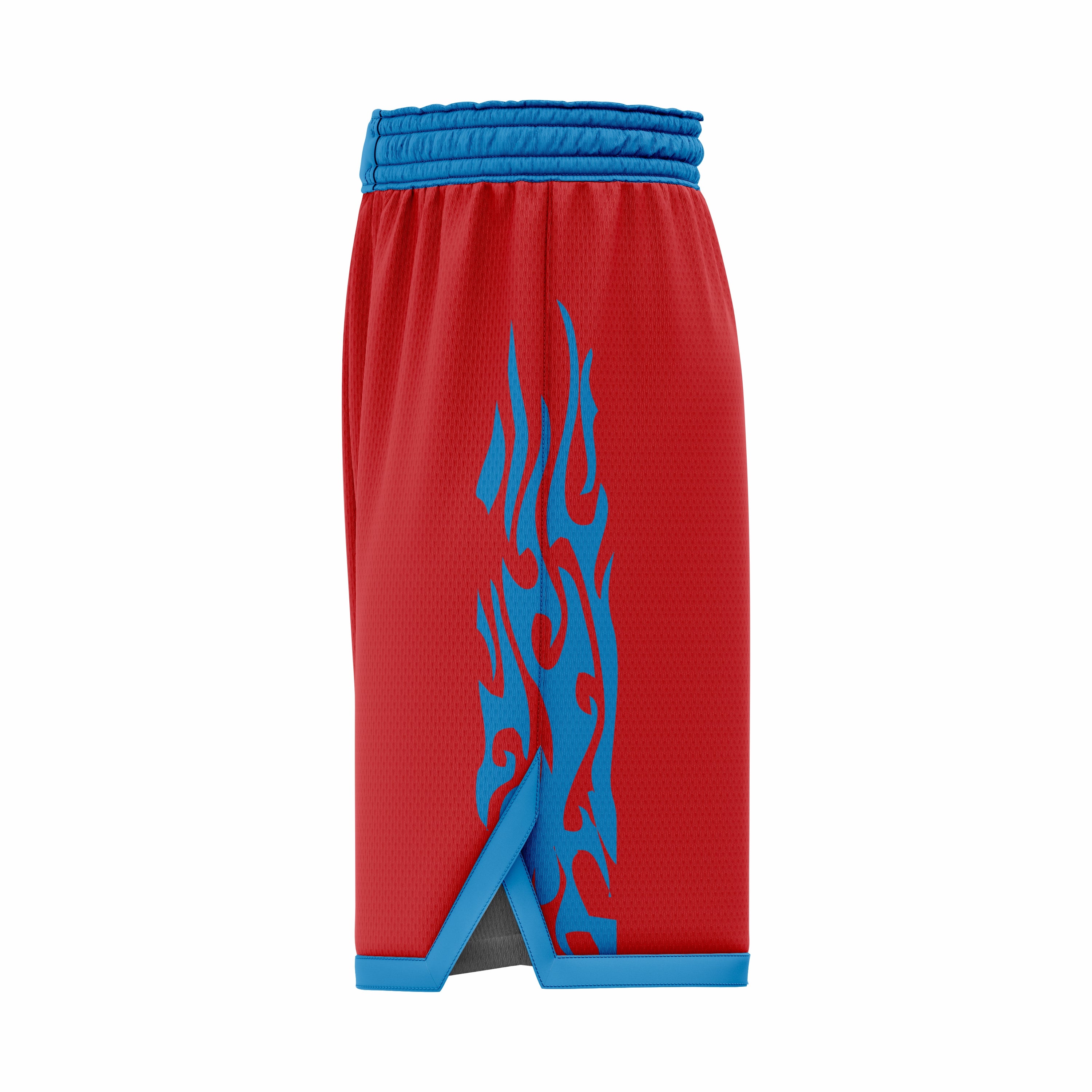Custom Red & Cyan Authentic Basketball Shorts
